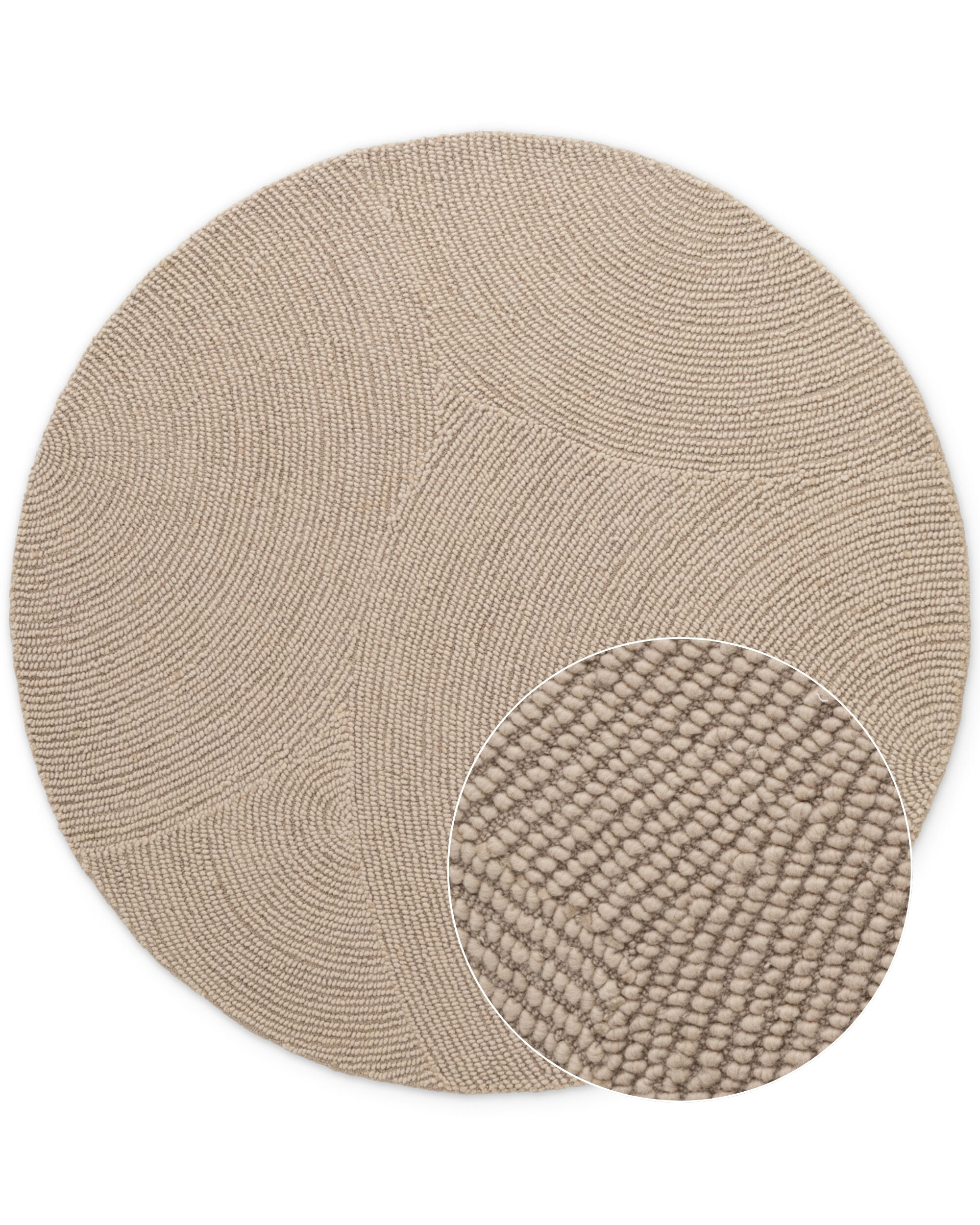 Wollteppich Handgetuftet Eleni 6221 Hellbeige Rund