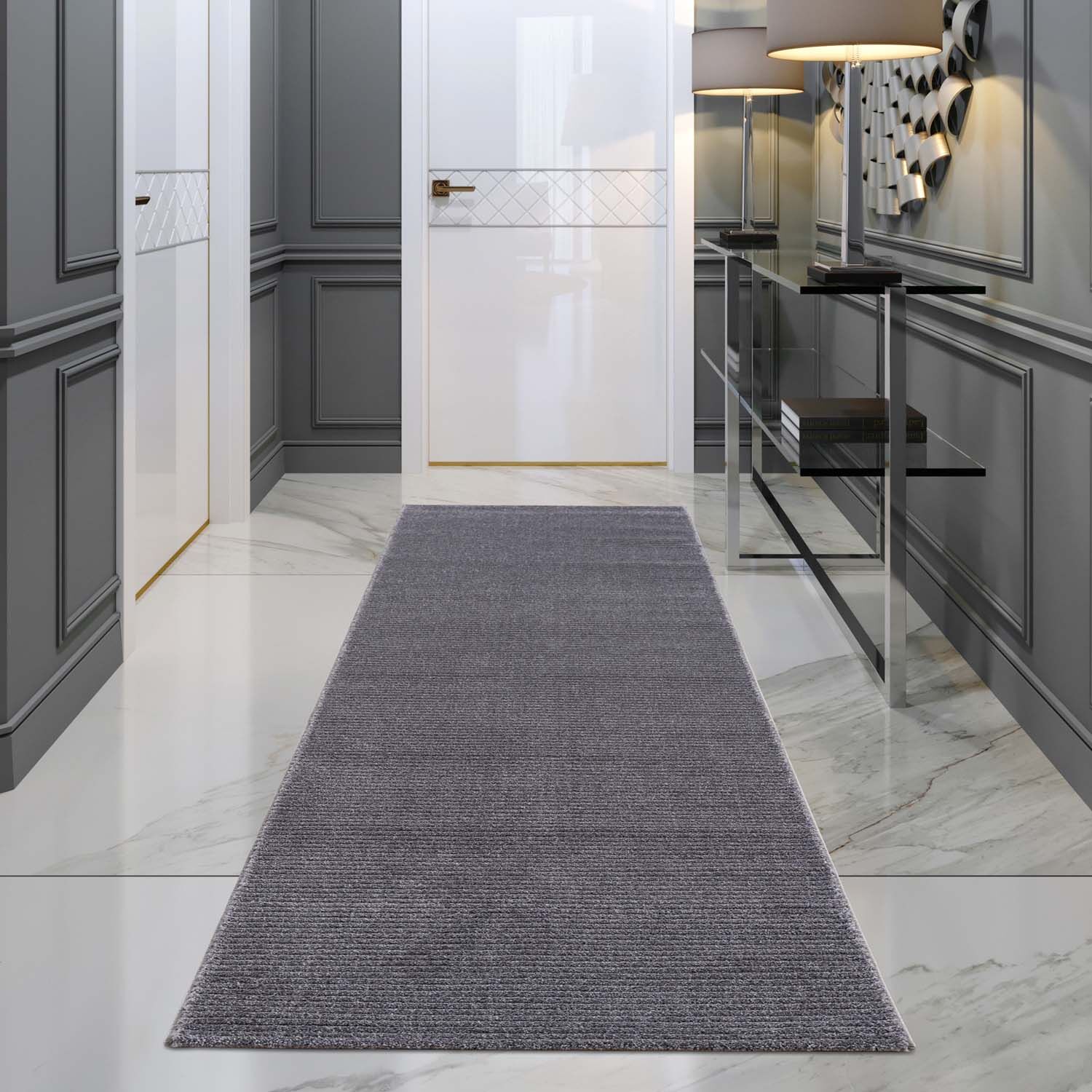 Teppich Modern Luxus Grau 119 Laeufer Raum