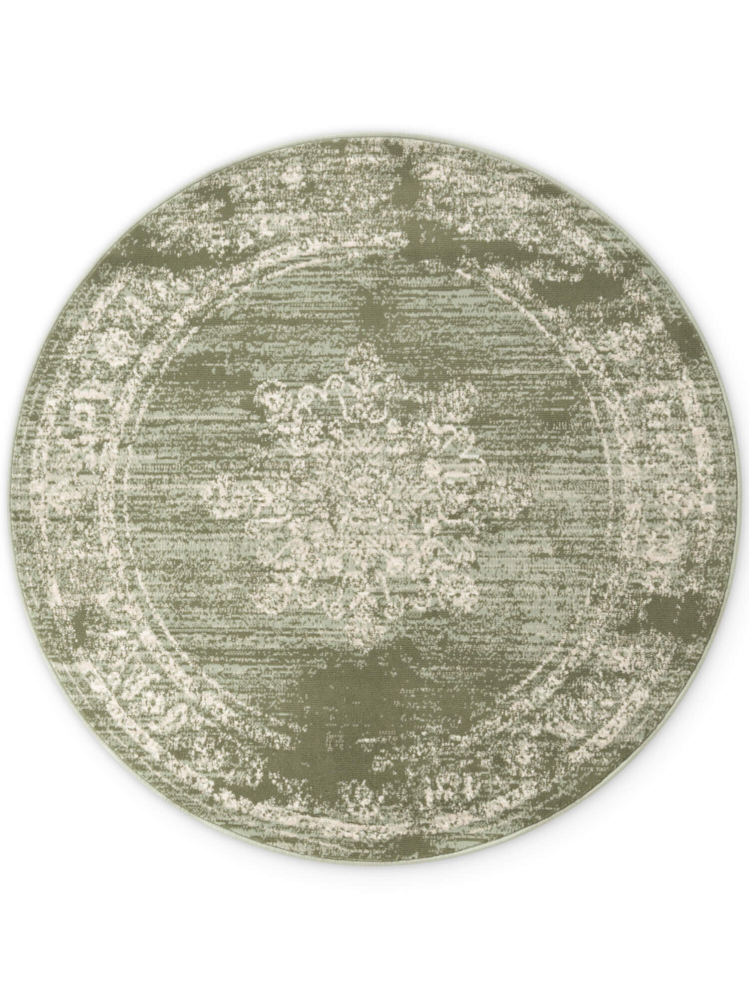 Teppich Kurzflor Uni Rund Gloria 6255 Grün