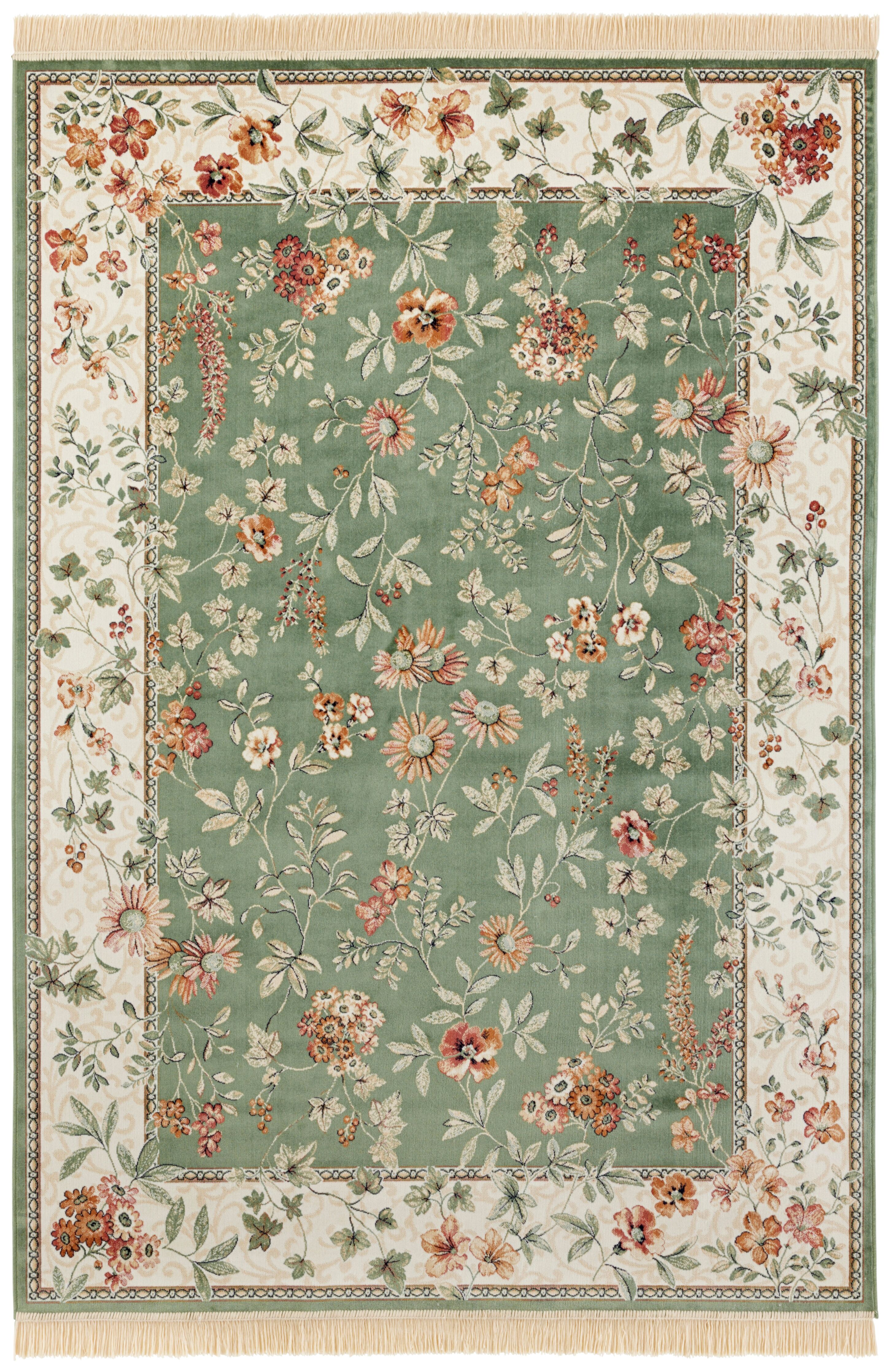 Orientteppich Floral Blumen Naveh 4374 Grün