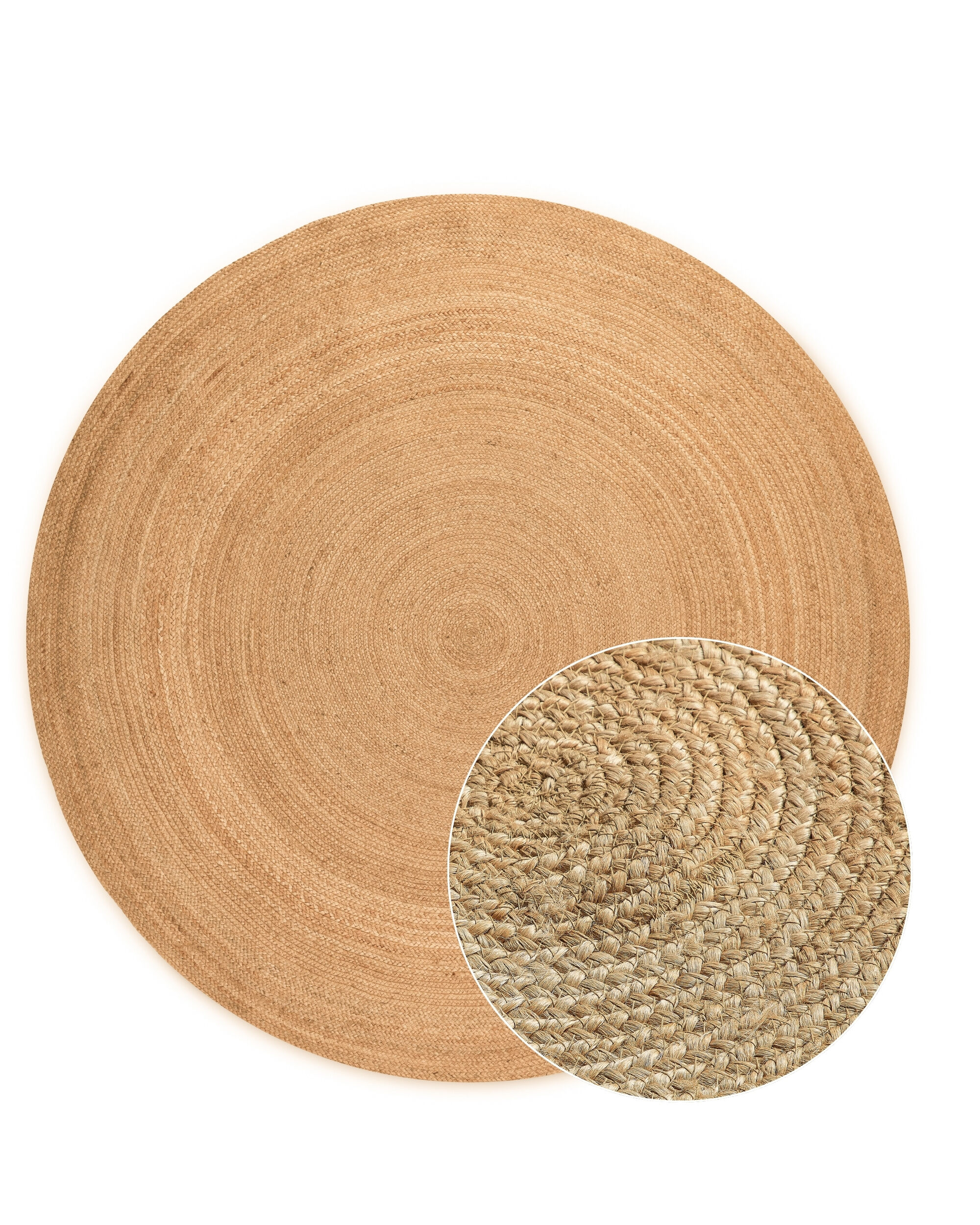 Juteteppich Rund  Jute Braided Rangpur 6005 Natur Gold