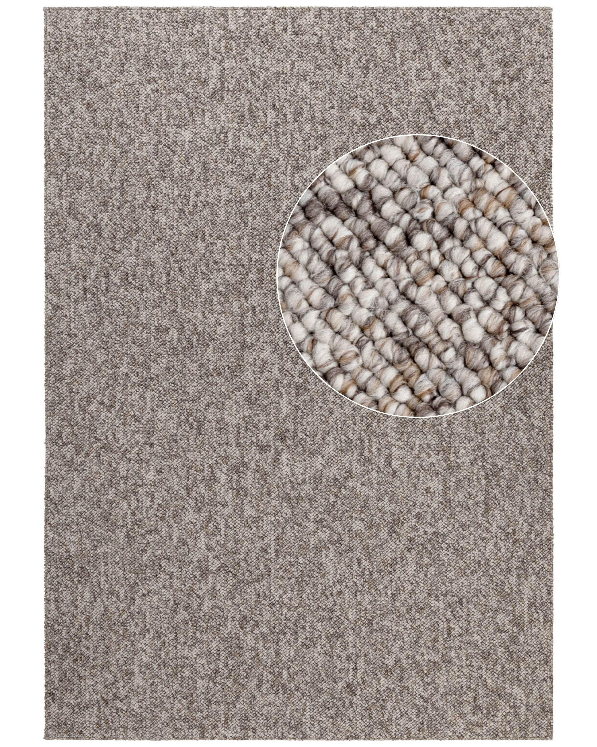 Elle Decoration Waschbarer Teppich Wolle Optik Rocco 6229 Taupe Beige