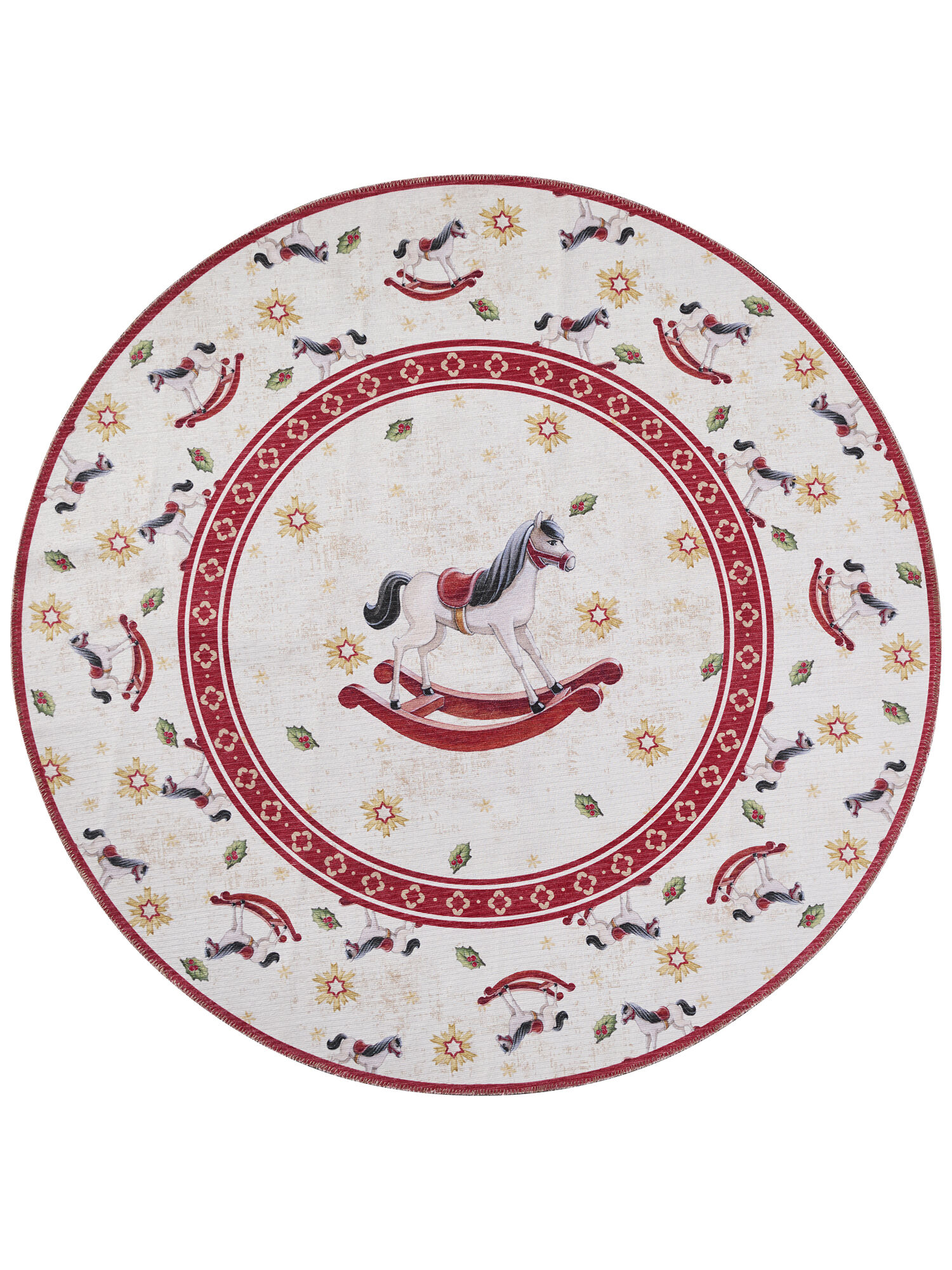 Villeroy & Boch Teppich Weihnachten Toy's Delight Limited Edition 6275 Creme/Rot Rund