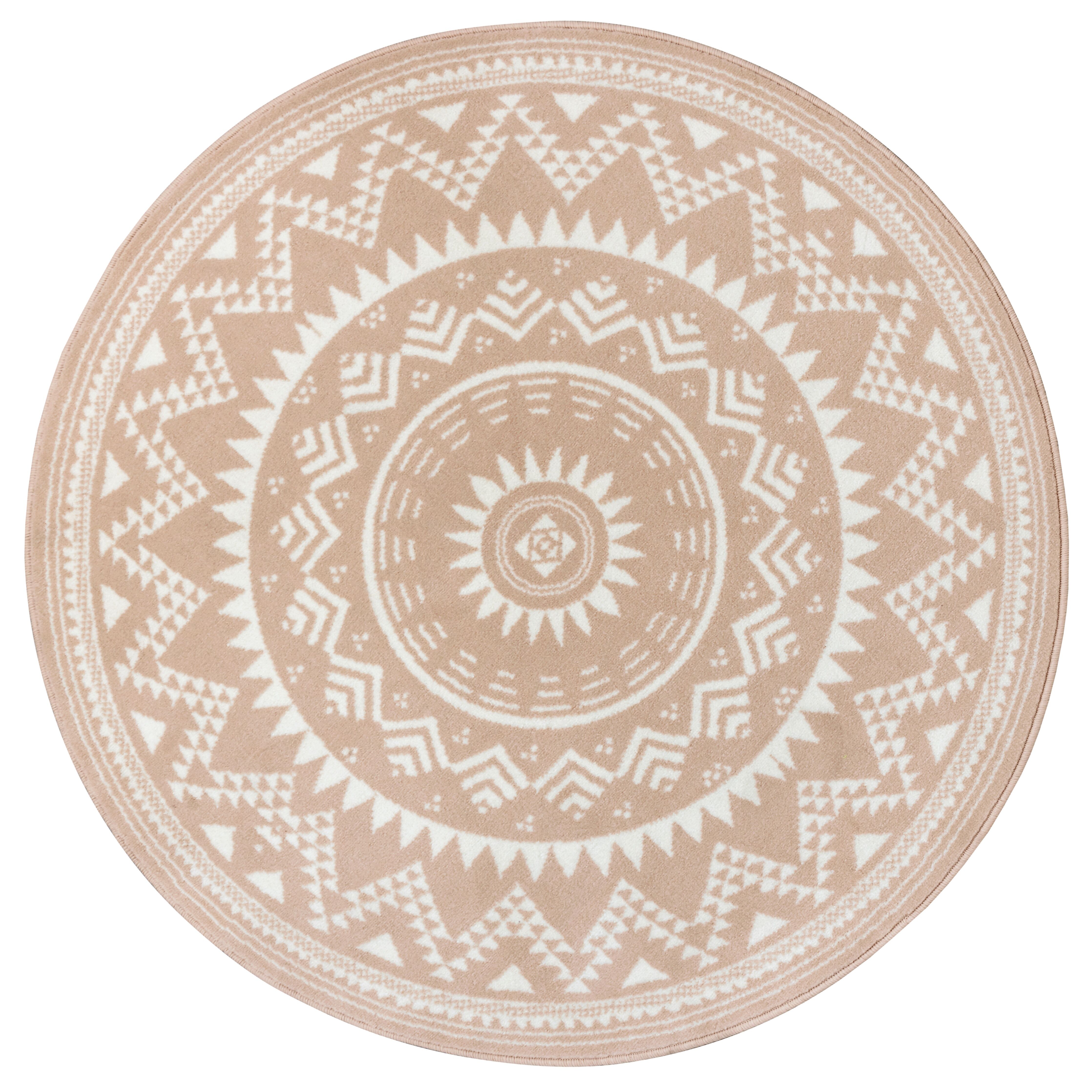 Teppich Mandala Boho Celebration 5505 Elfenbein Rund