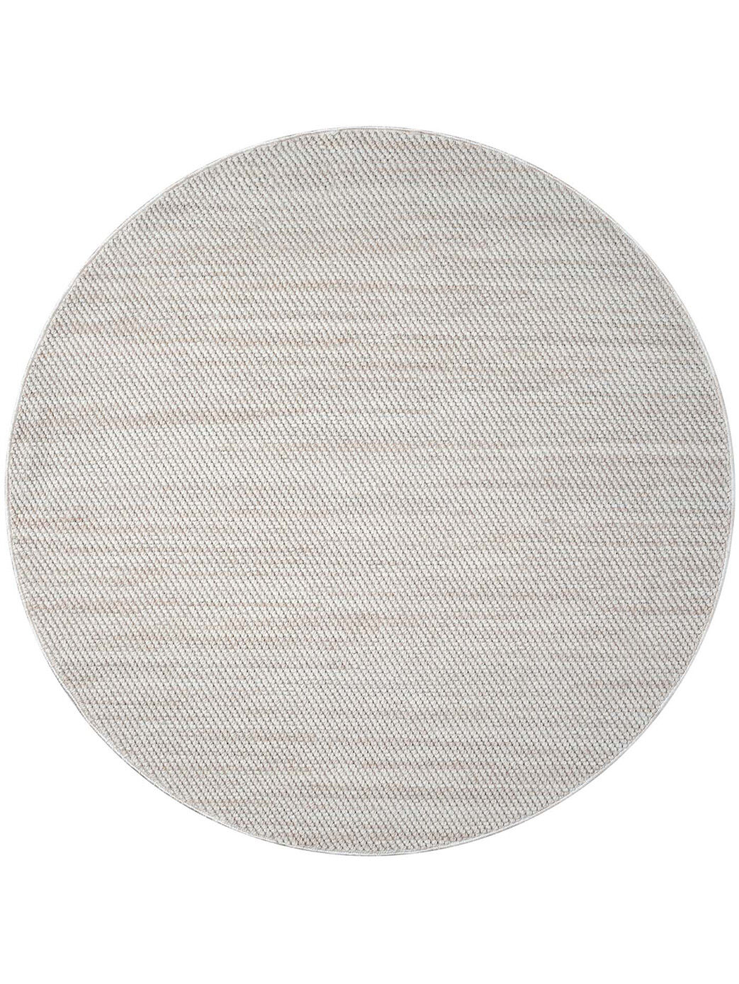 Teppich Wolle-Optik Geo 3488 Creme/Weiß Rund
