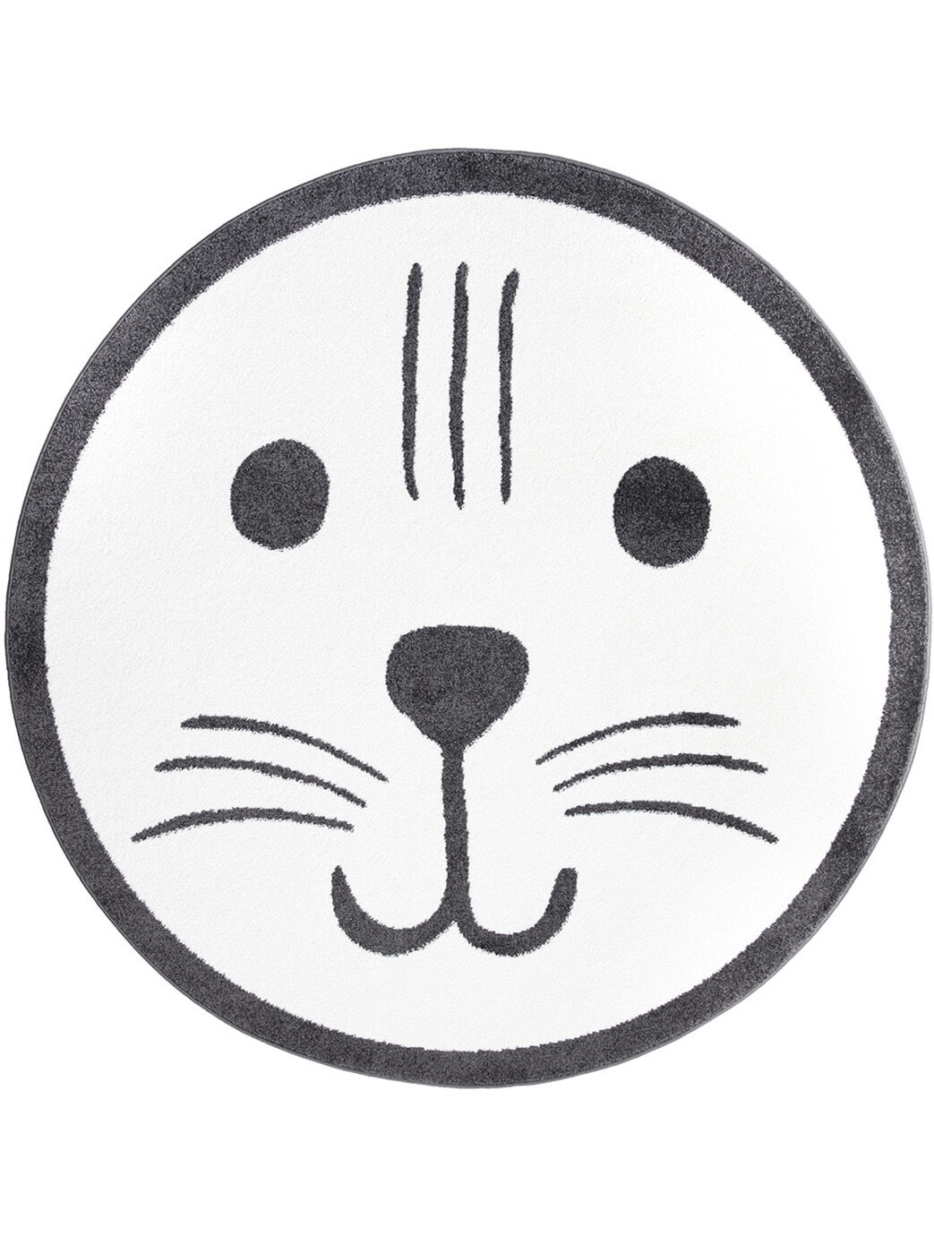 Kinderteppich Katze Smiley Weiss 160x160 1