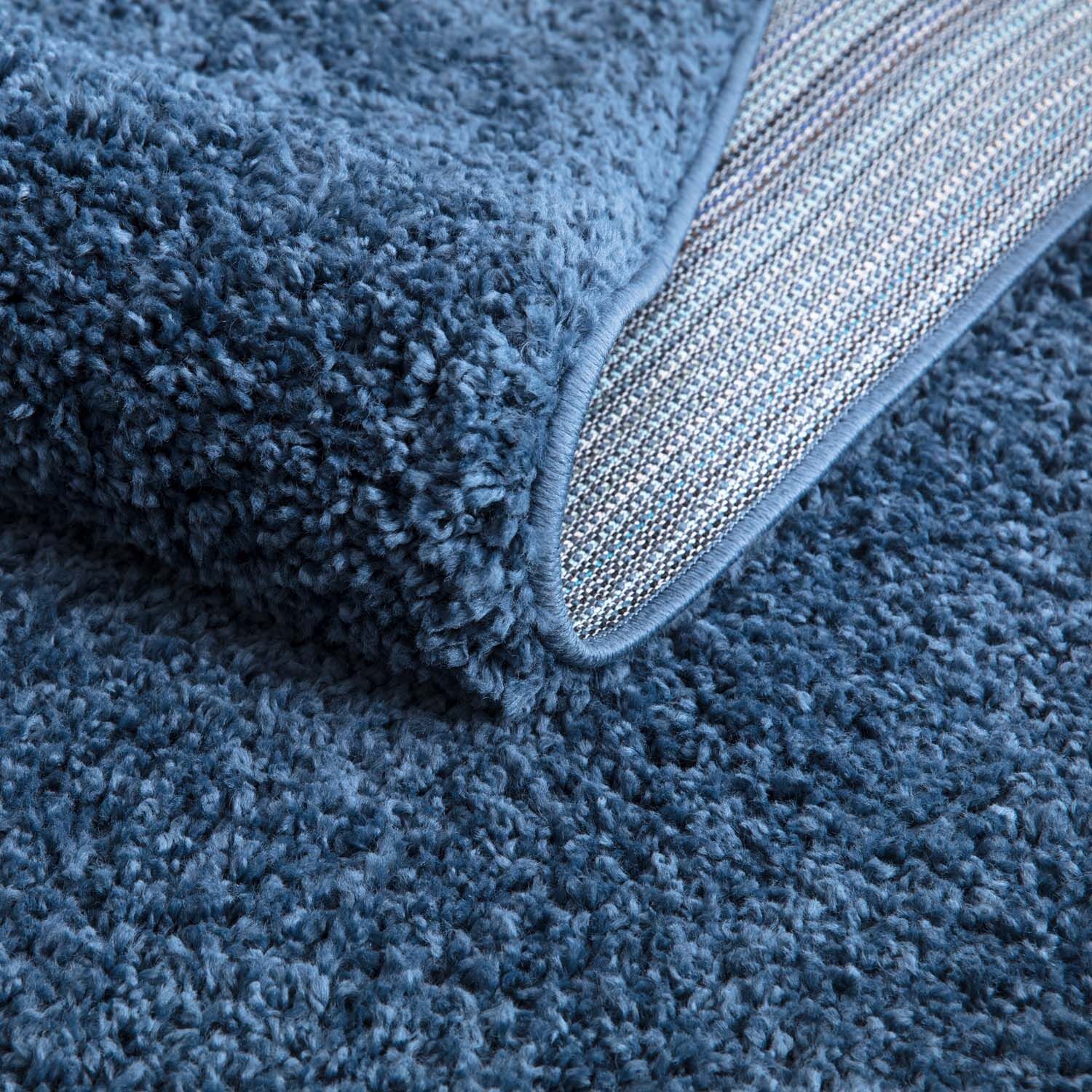 Hochflor Teppich Blau 160x230 4