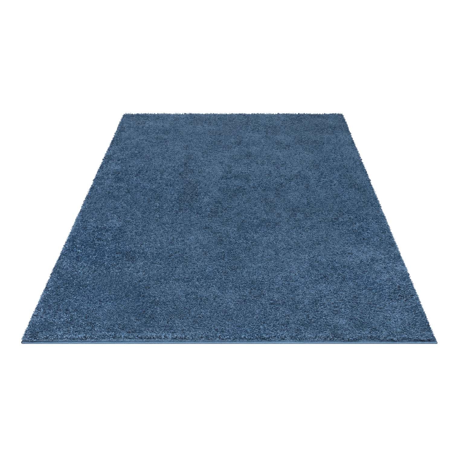 Hochflor Teppich Blau 160x230 7