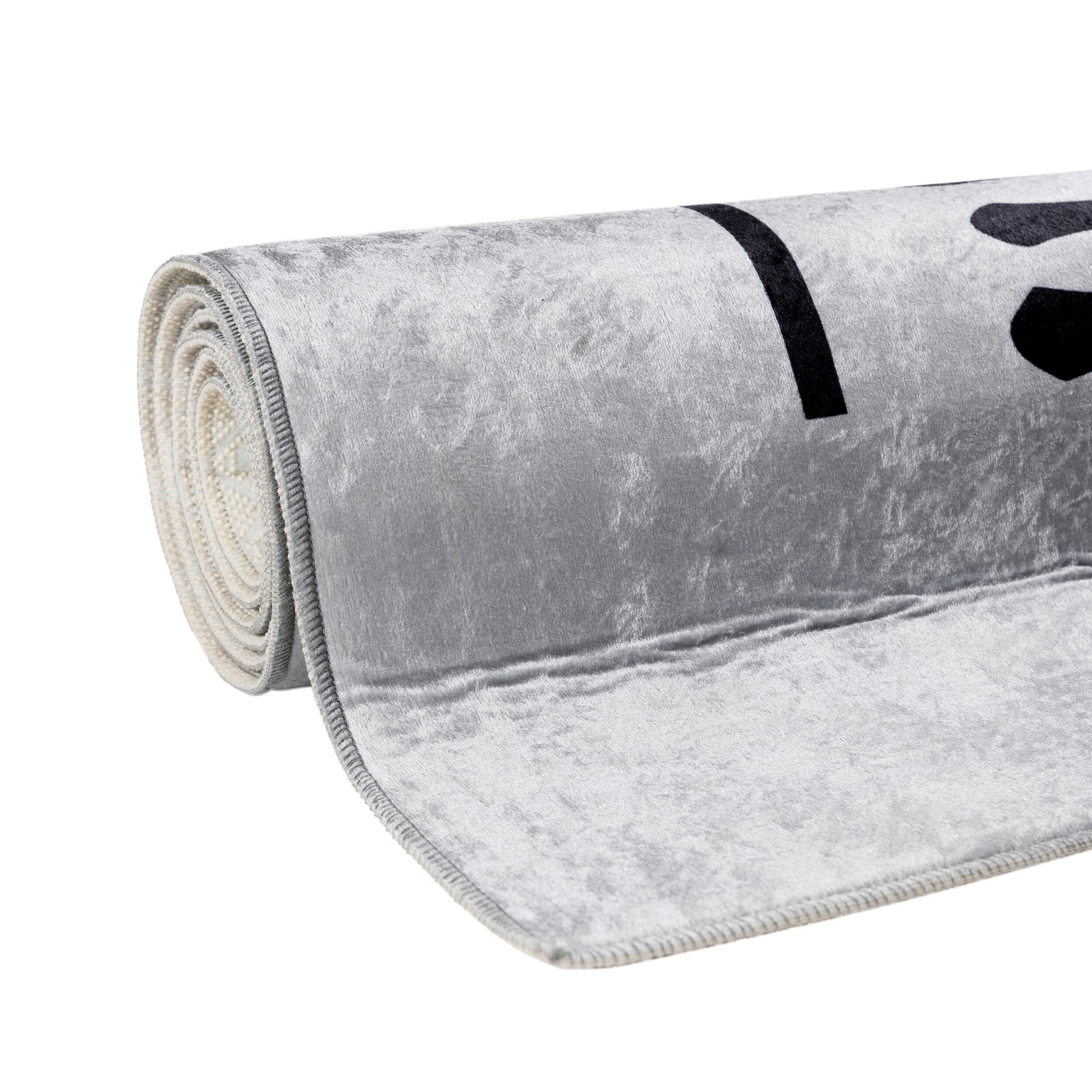 Waschbarer Teppich Rineva 3040 Grau Rolled
