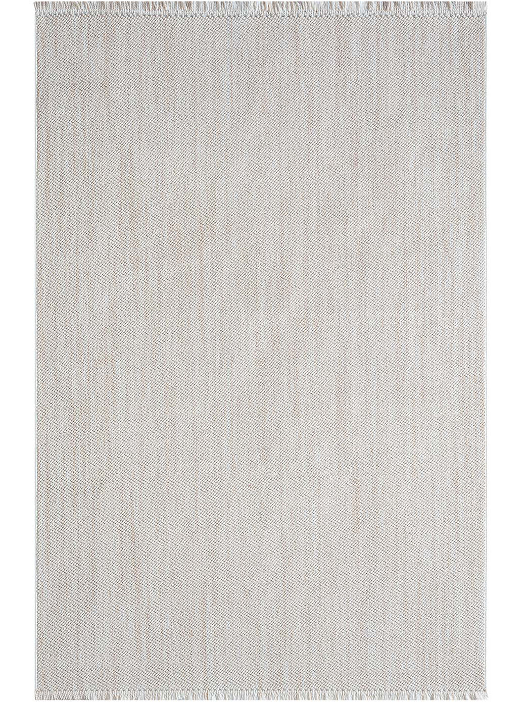 Teppich Wolle-Optik Geo 3488 Creme/Weiß