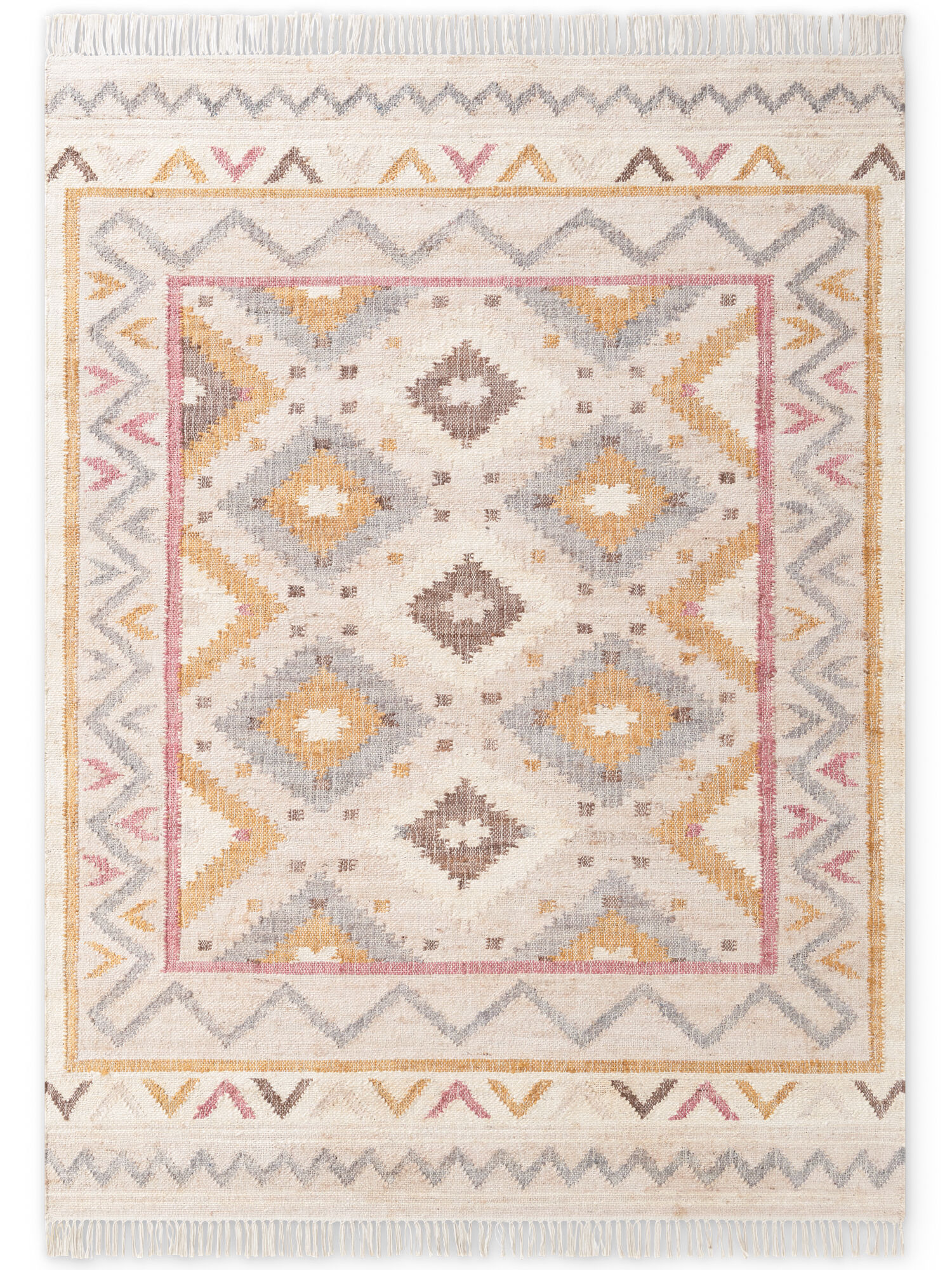 Afghan Kelim Teppich Imani Roya 6261 Creme Mehrfarbig