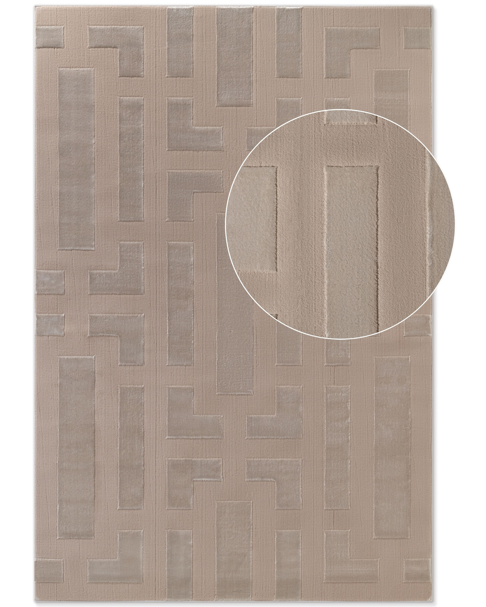 Elle Decoration Kurzflor Teppich Perles Onyx 6189 Beige Creme