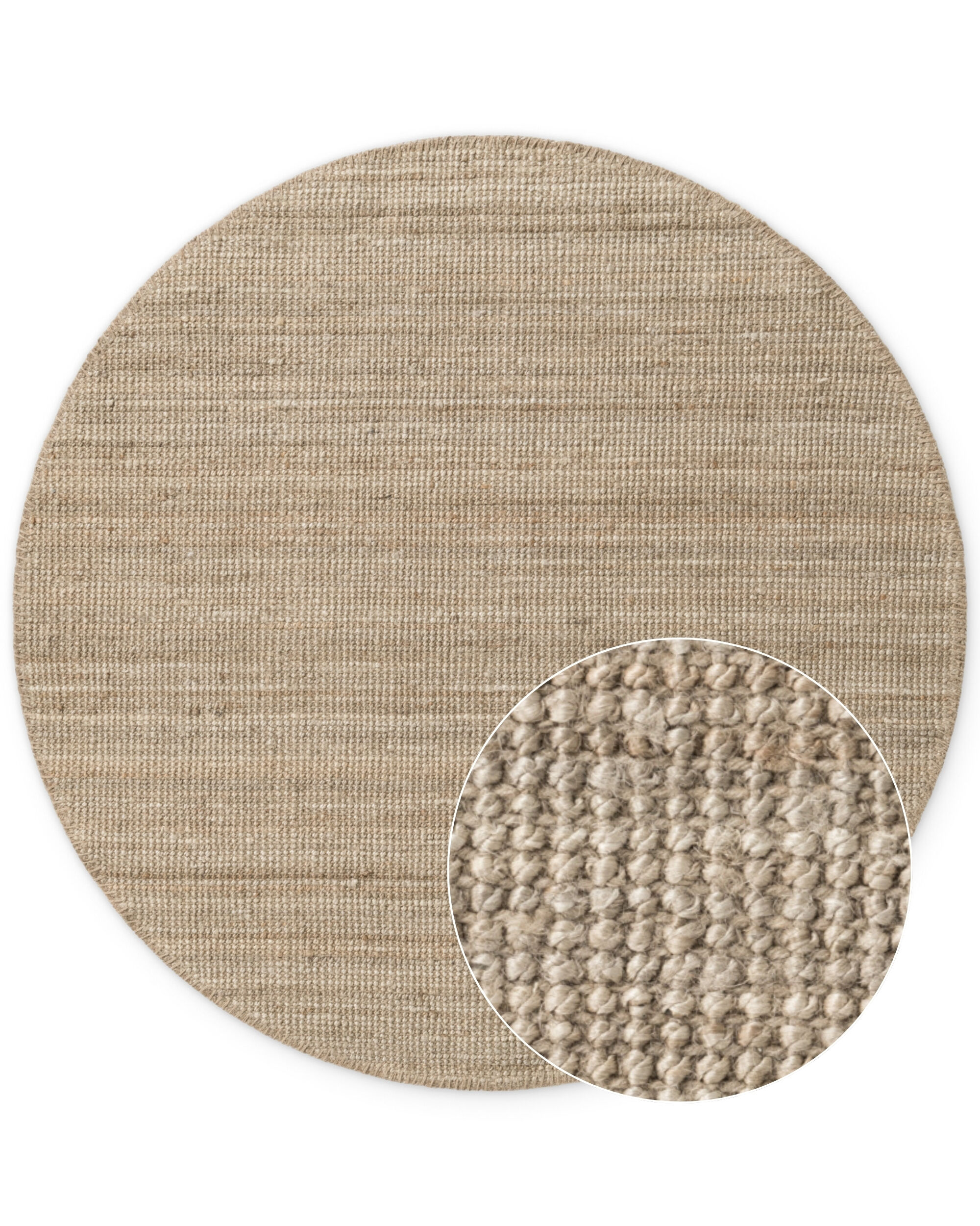 Juteteppich Rund Bouclé Jaipur 5975 Grau Braun