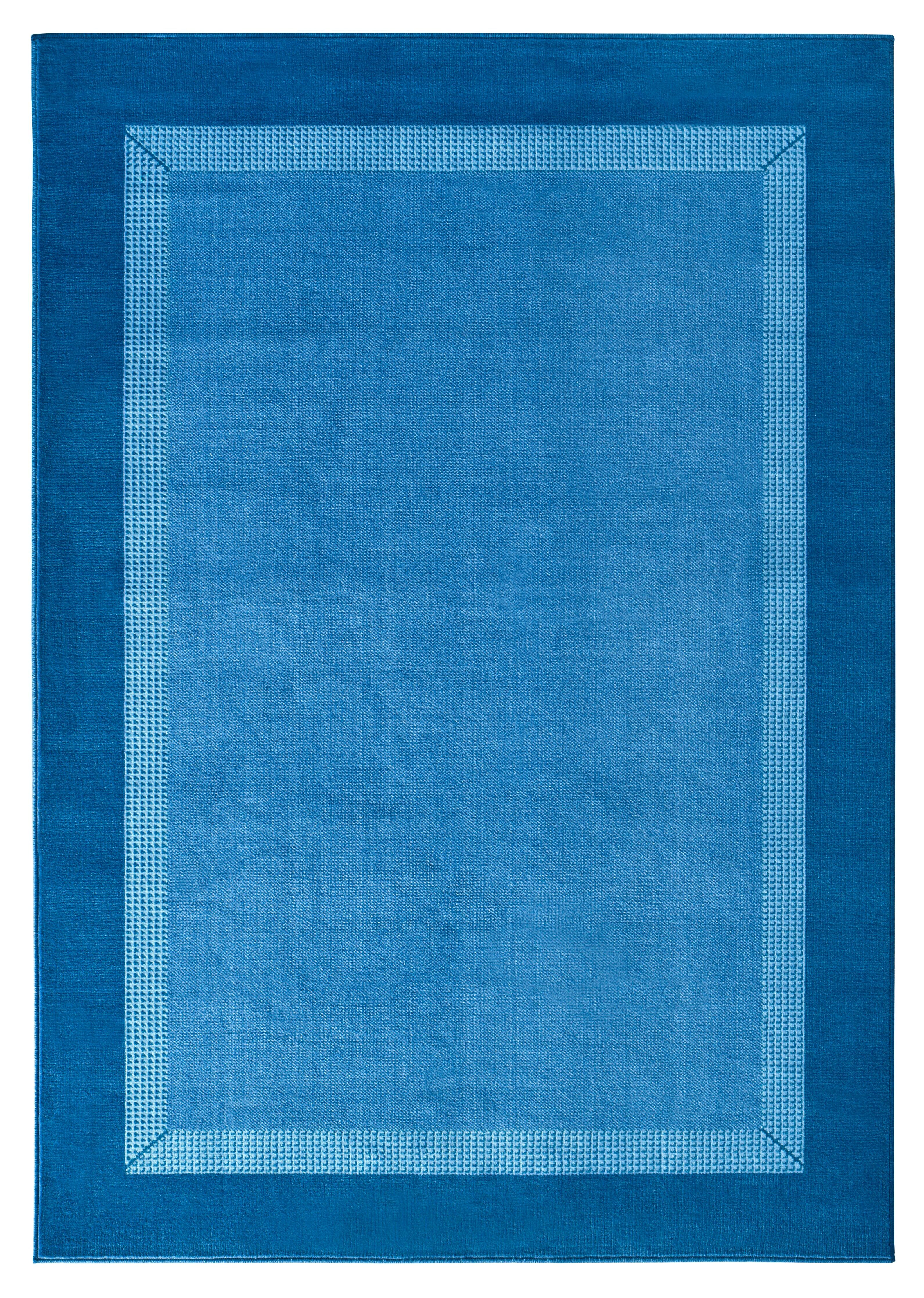 Velours Teppich Bordüre Basic 5489 Blau