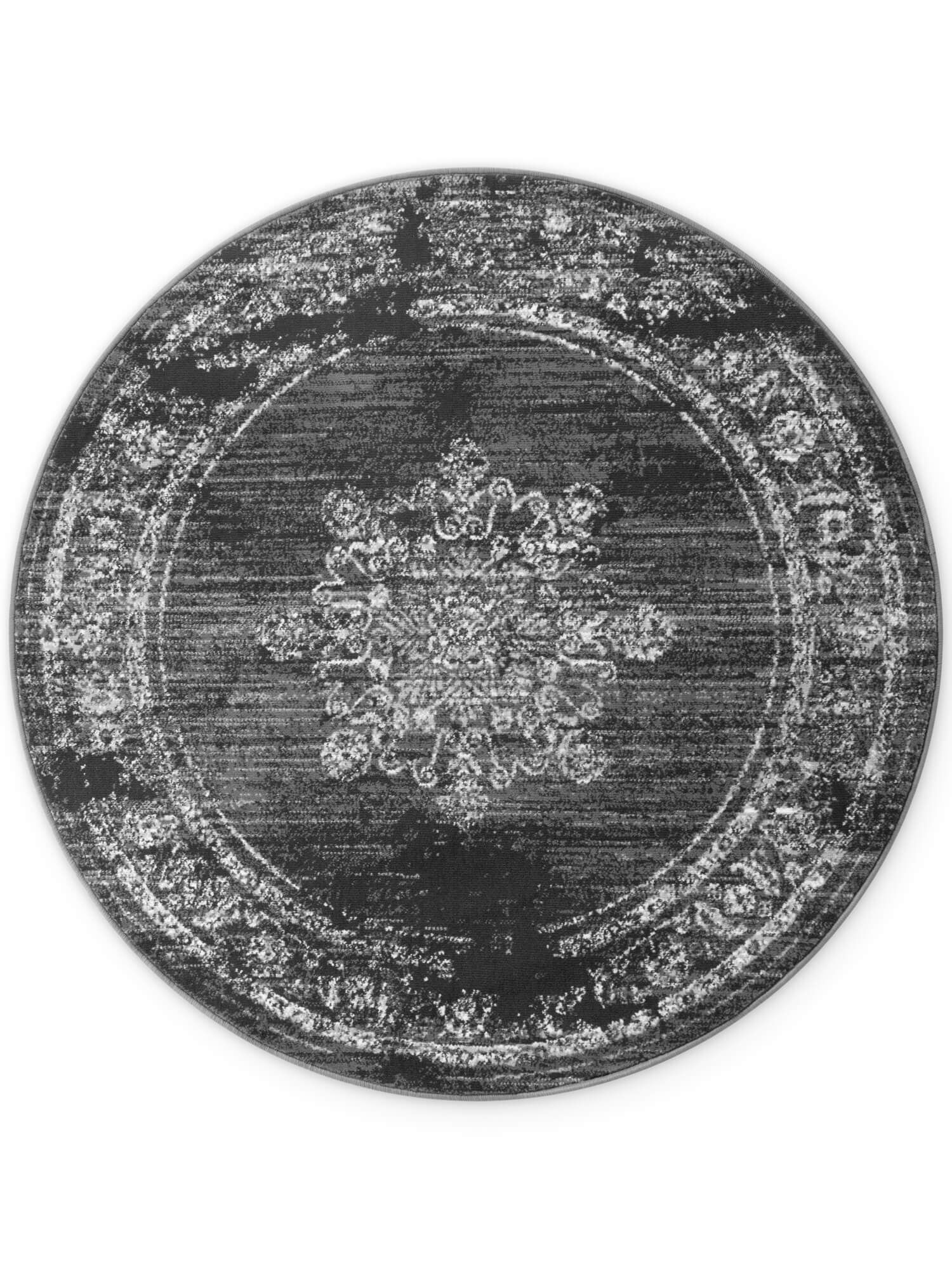 Kurzflor Teppich Rund Gloria Lydia 6253 Grau  Kurzflor Teppich Rund Gloria Lydia 6253 Grau