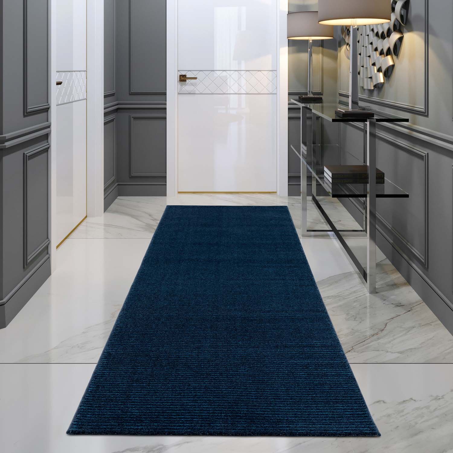 Teppich Modern Luxus Blau 119 Laeufer Raum
