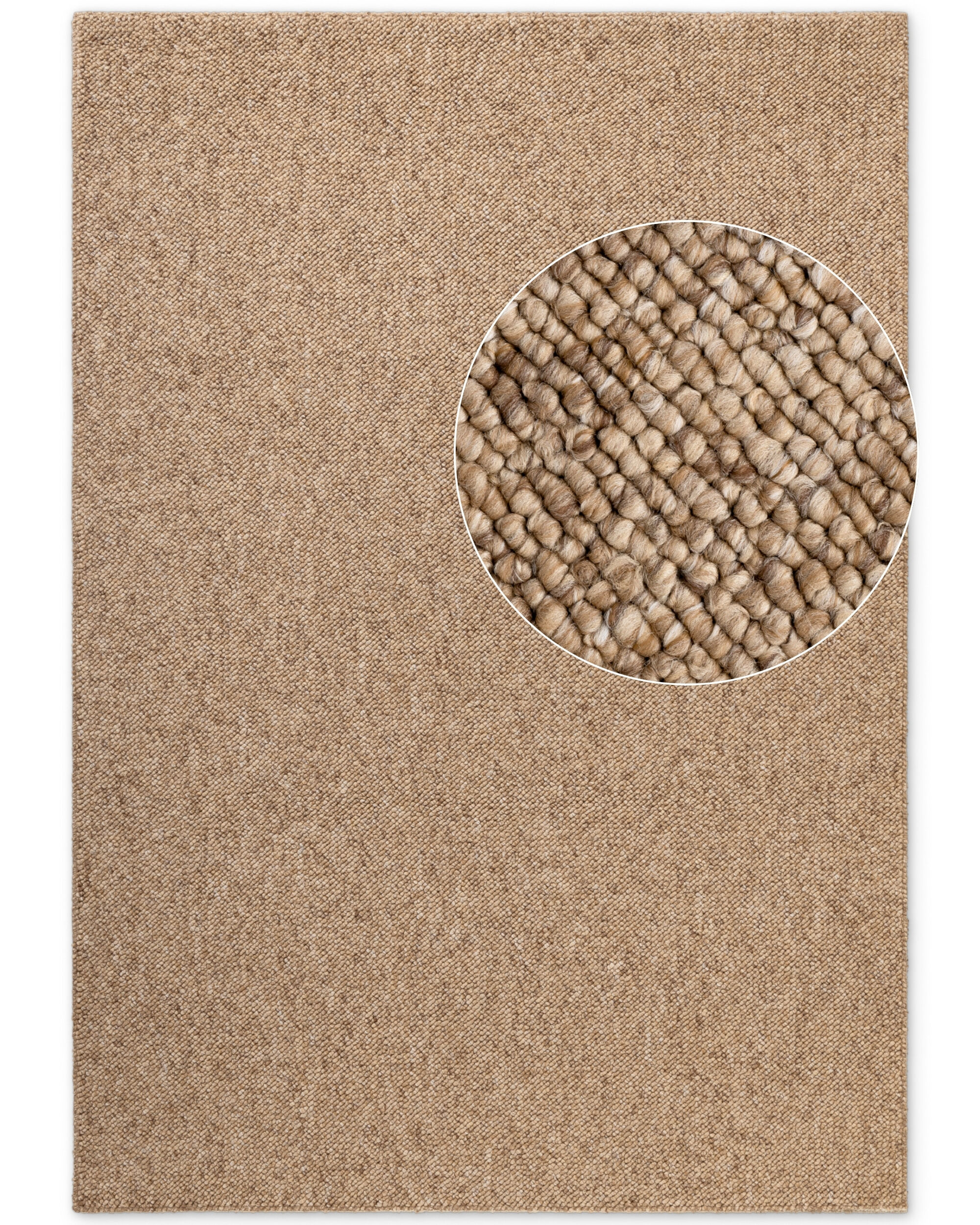 Elle Decoration Waschbarer Teppich Wolle Optik Rocco 6227 Beige