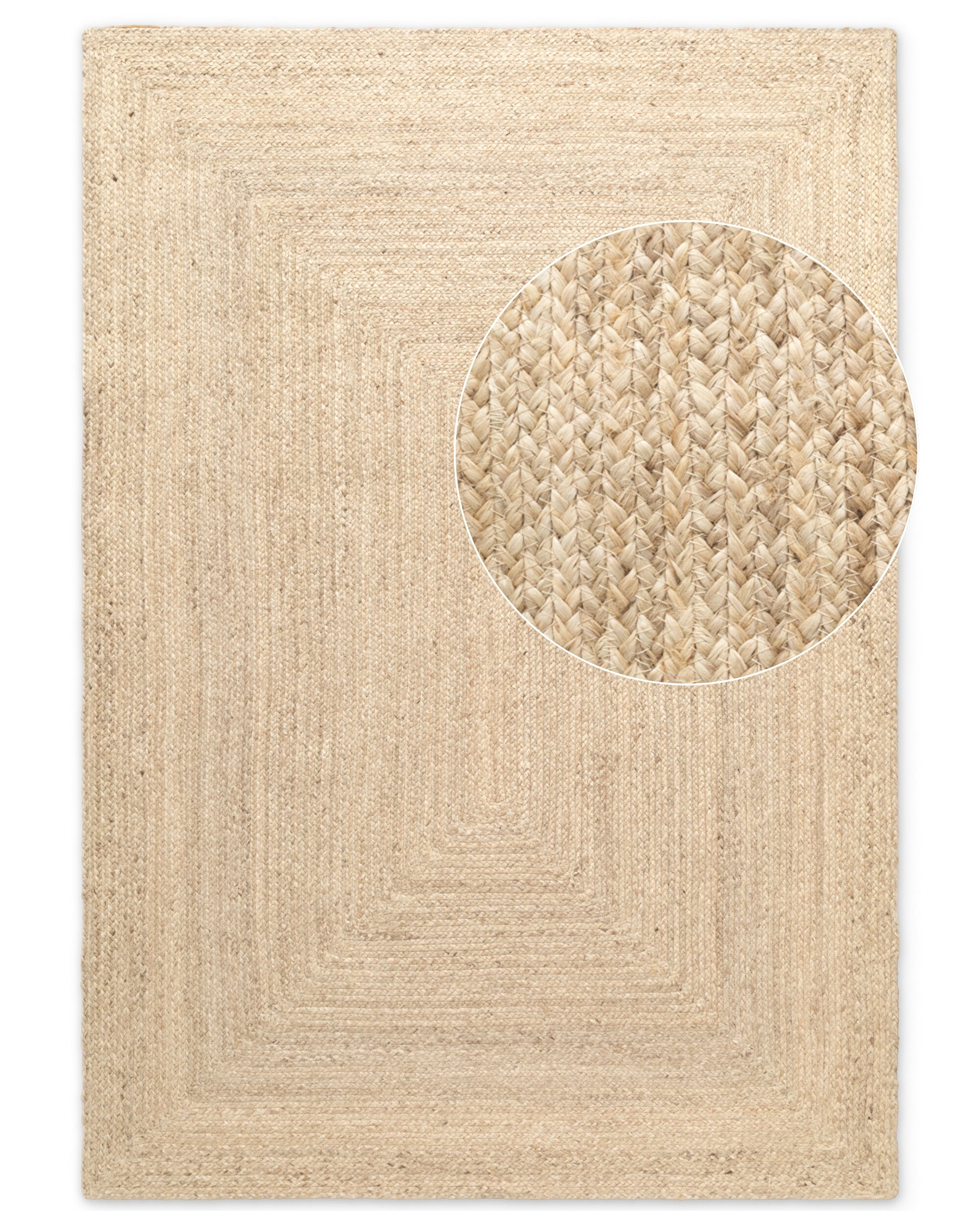 Jute Teppich Sharmila 6222 Natur Weiß