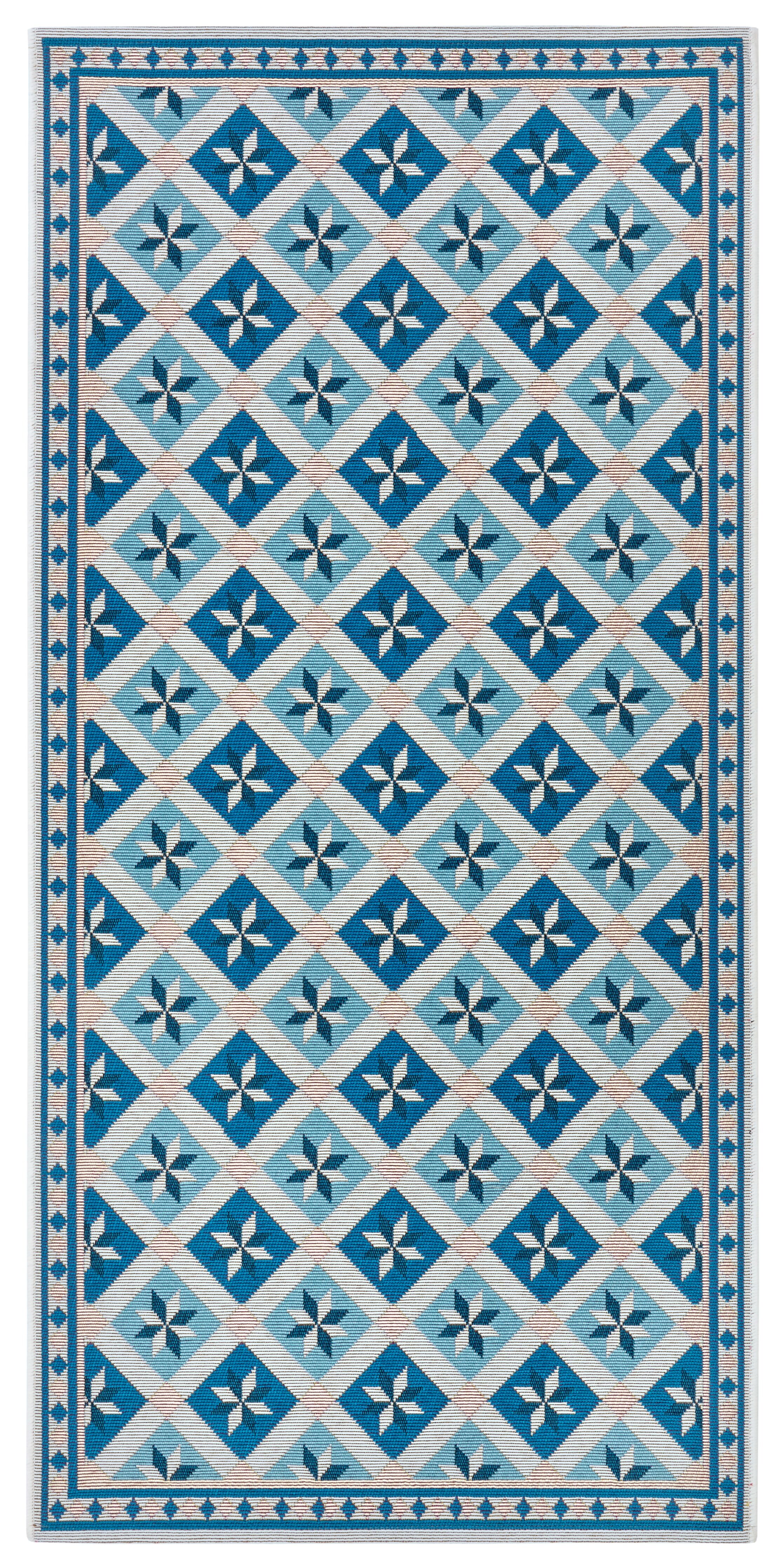 Läufer Mosaik Cappuccino 5877 Blau