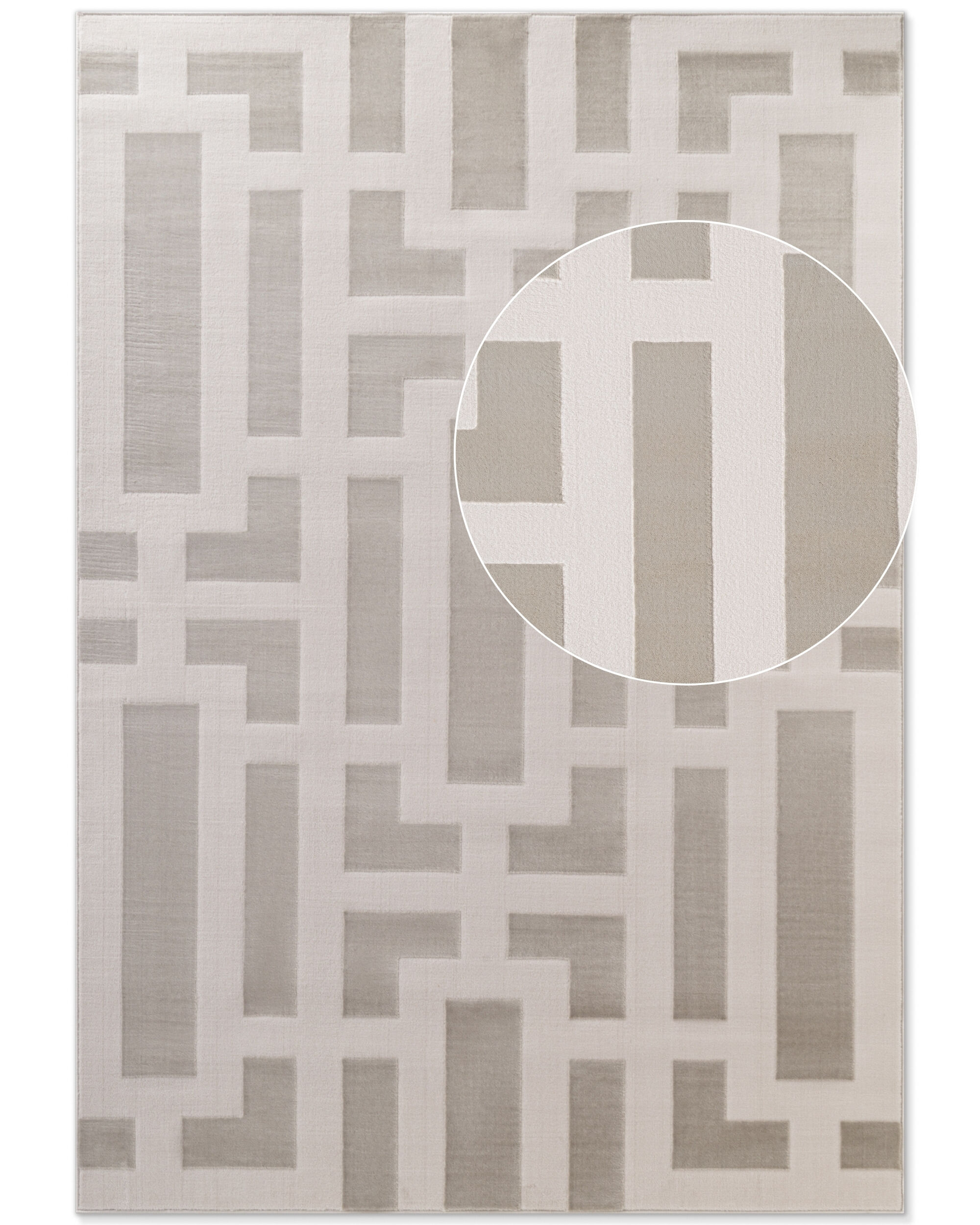 Elle Decoration Kurzflor Teppich Perles Onyx 6188 Creme Grau