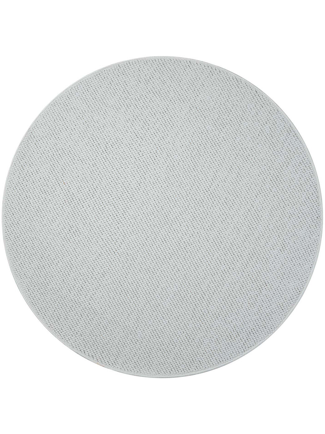 Teppich Wolle Optik Grau Rund 1