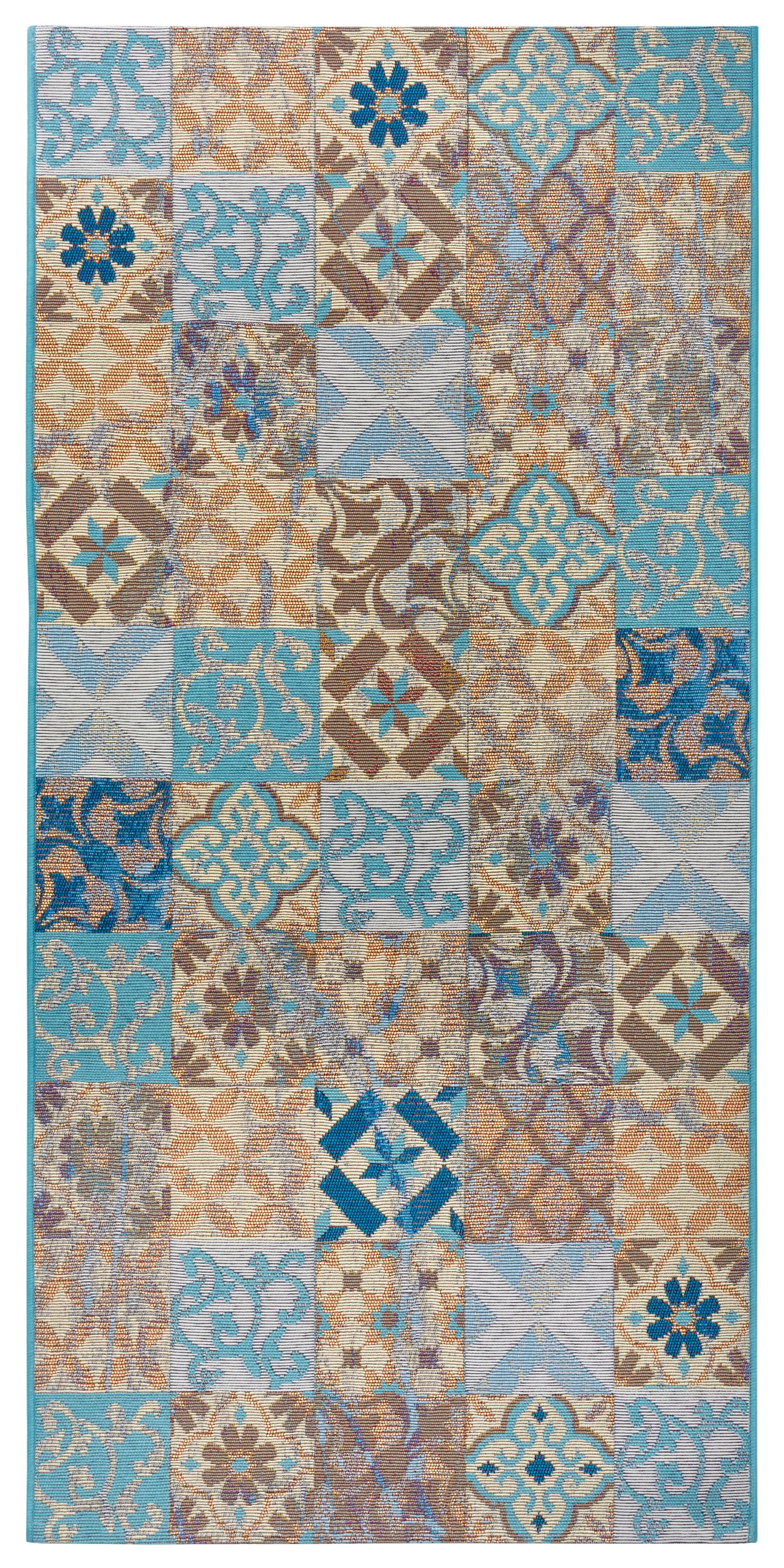 Läufer Mosaik Cappuccino 5880 Blau/Mehrfarbig