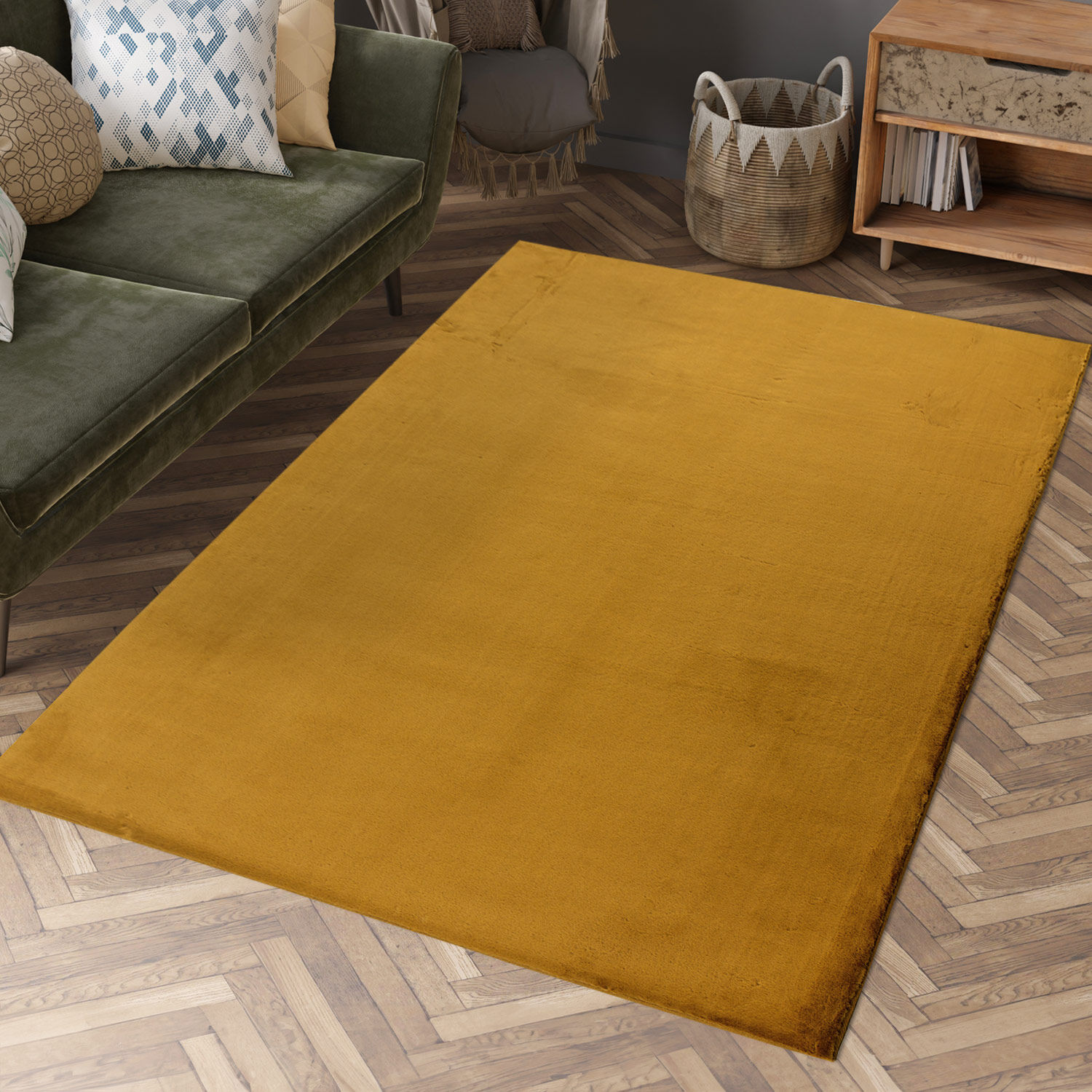 Flauschiger Teppich Mona Gold 160x230 2.Jgp
