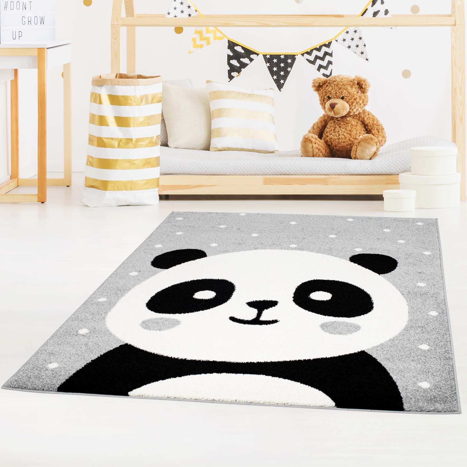 Kinderteppich Panda Grau 4331 Raum
