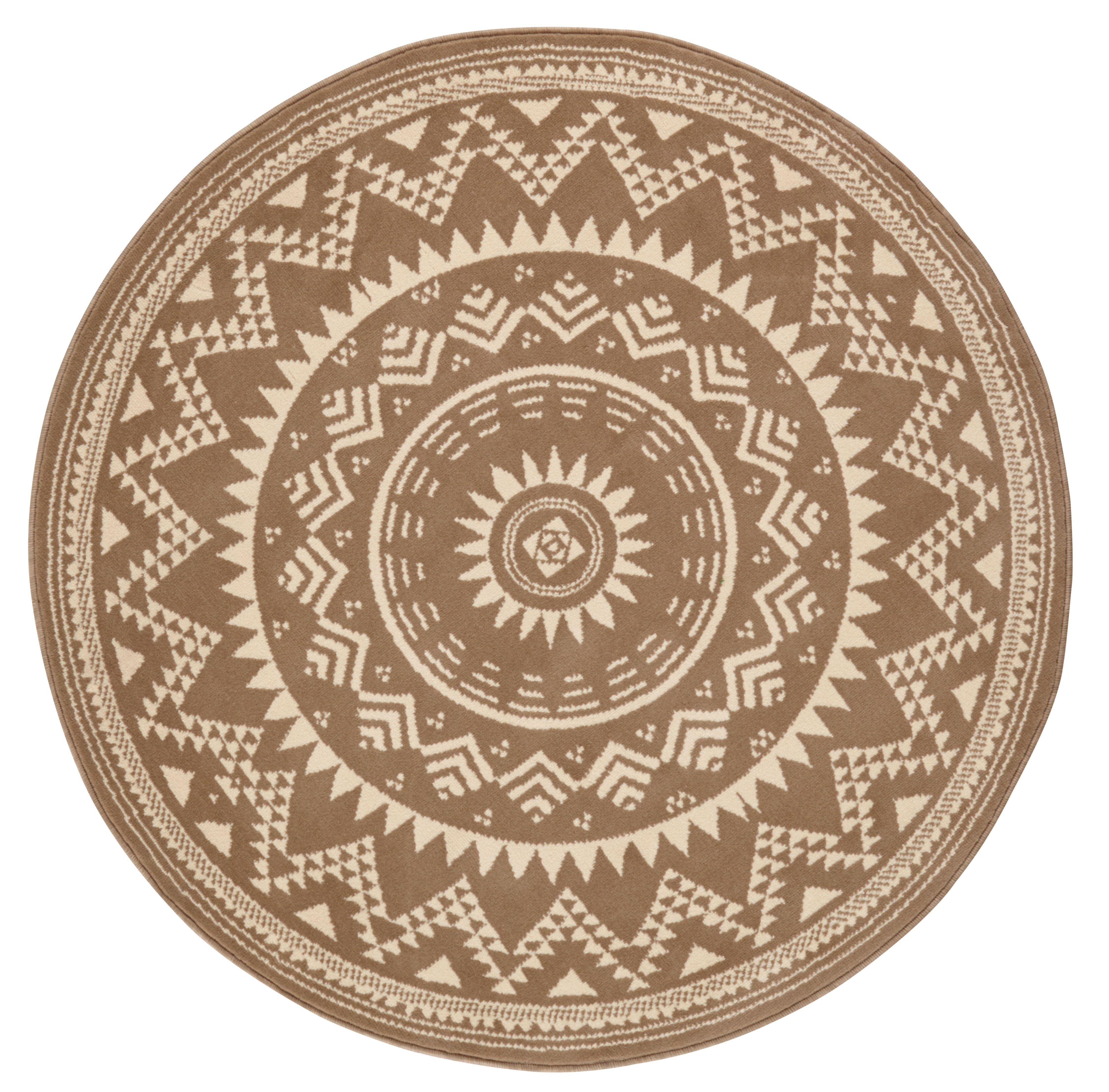 Teppich Mandala Boho Celebration 3443 Braun Rund