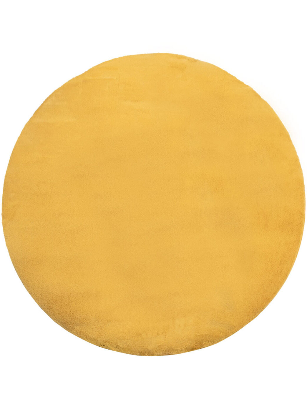 Flauschiger Teppich Mona 114 Gelb Rund