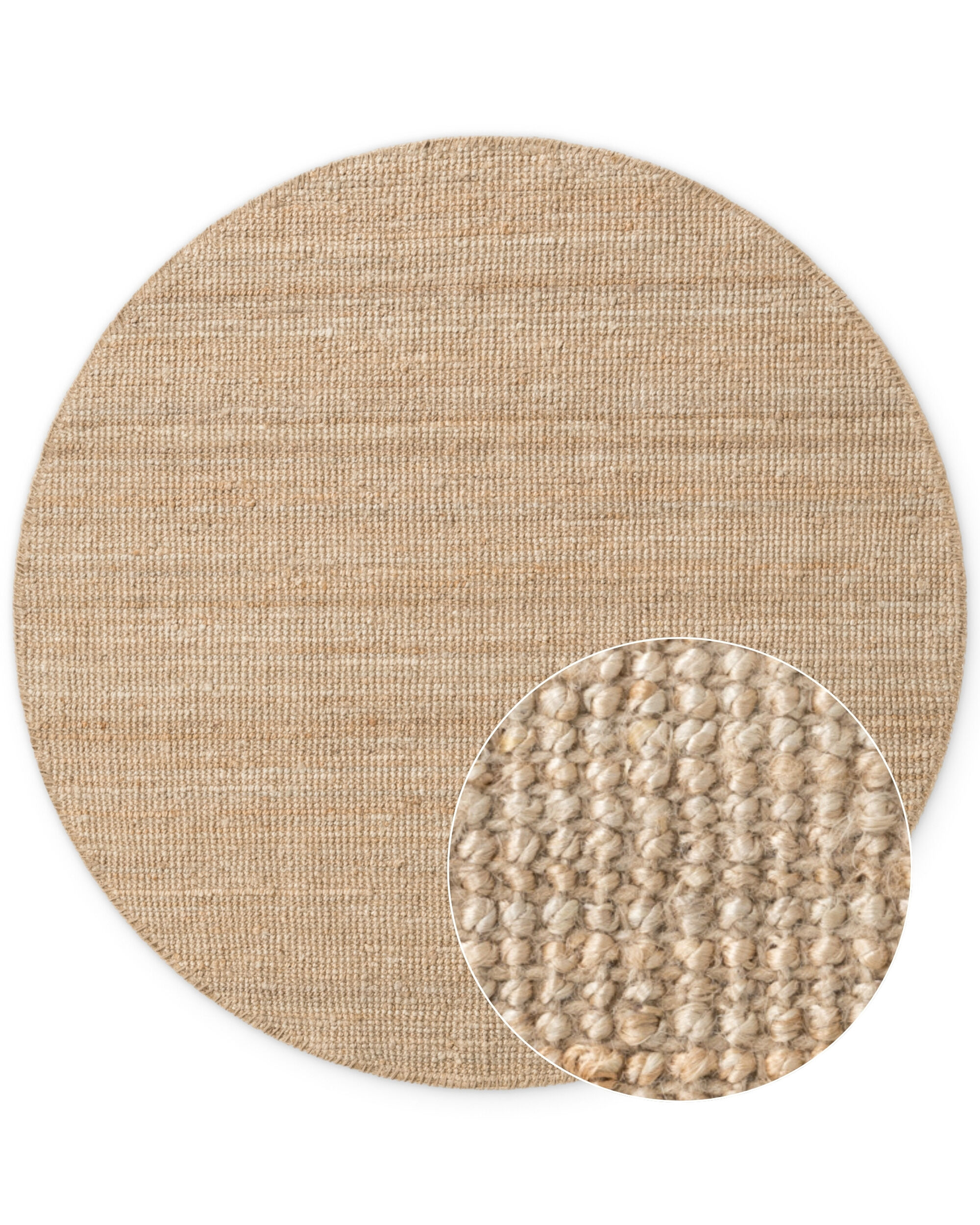 Juteteppich Rund Bouclé Jaipur 5974 Natur Gold