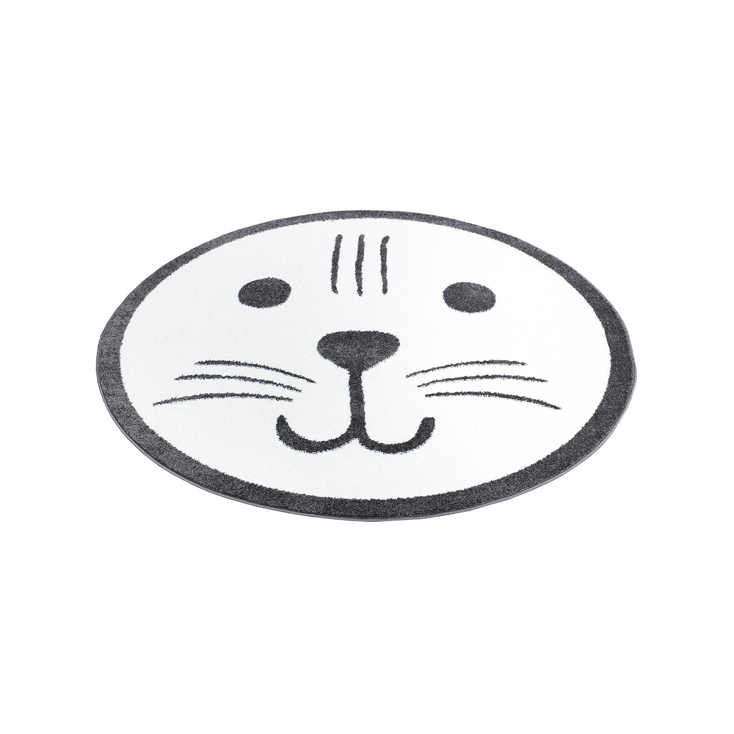 Kinderteppich Katze Smiley Weiss 160x160 3