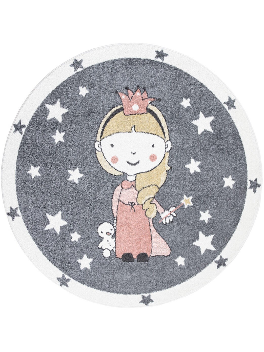Kinderteppich Prinzessin Grau 160x160 1