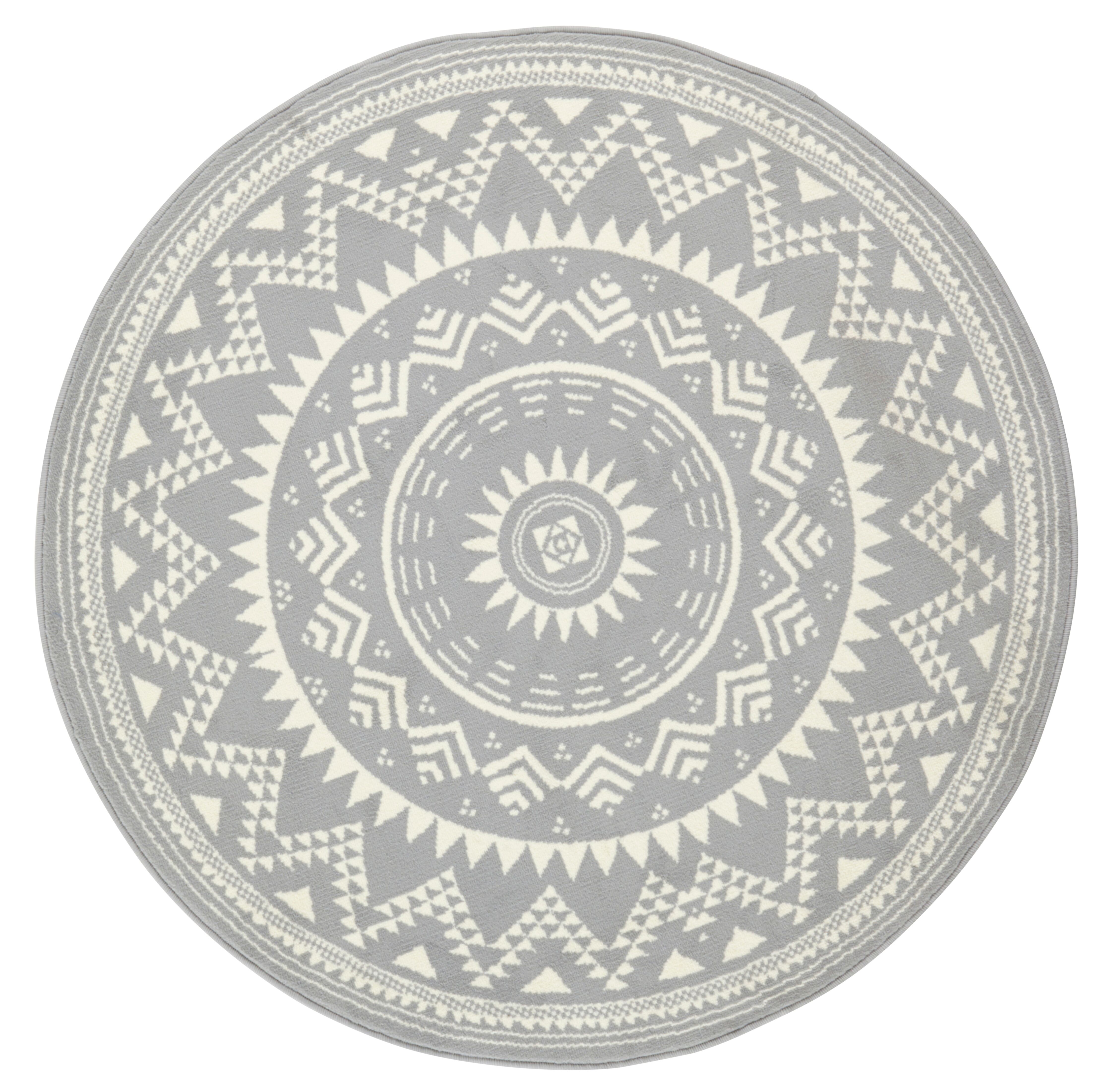 Teppich Mandala Boho Celebration 3444 Grau Rund