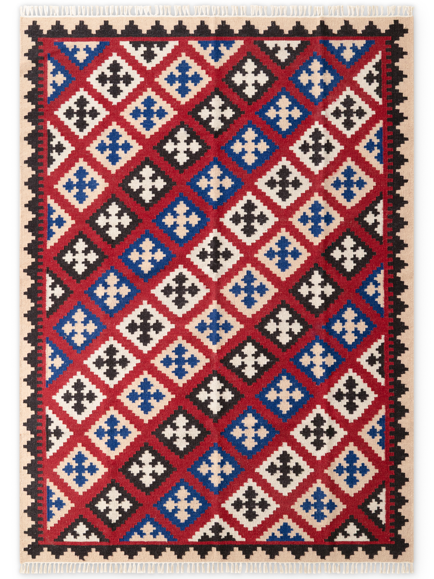 Afghan Kelim Teppich Kamal Rami 6241 Creme Mehrfarbig 