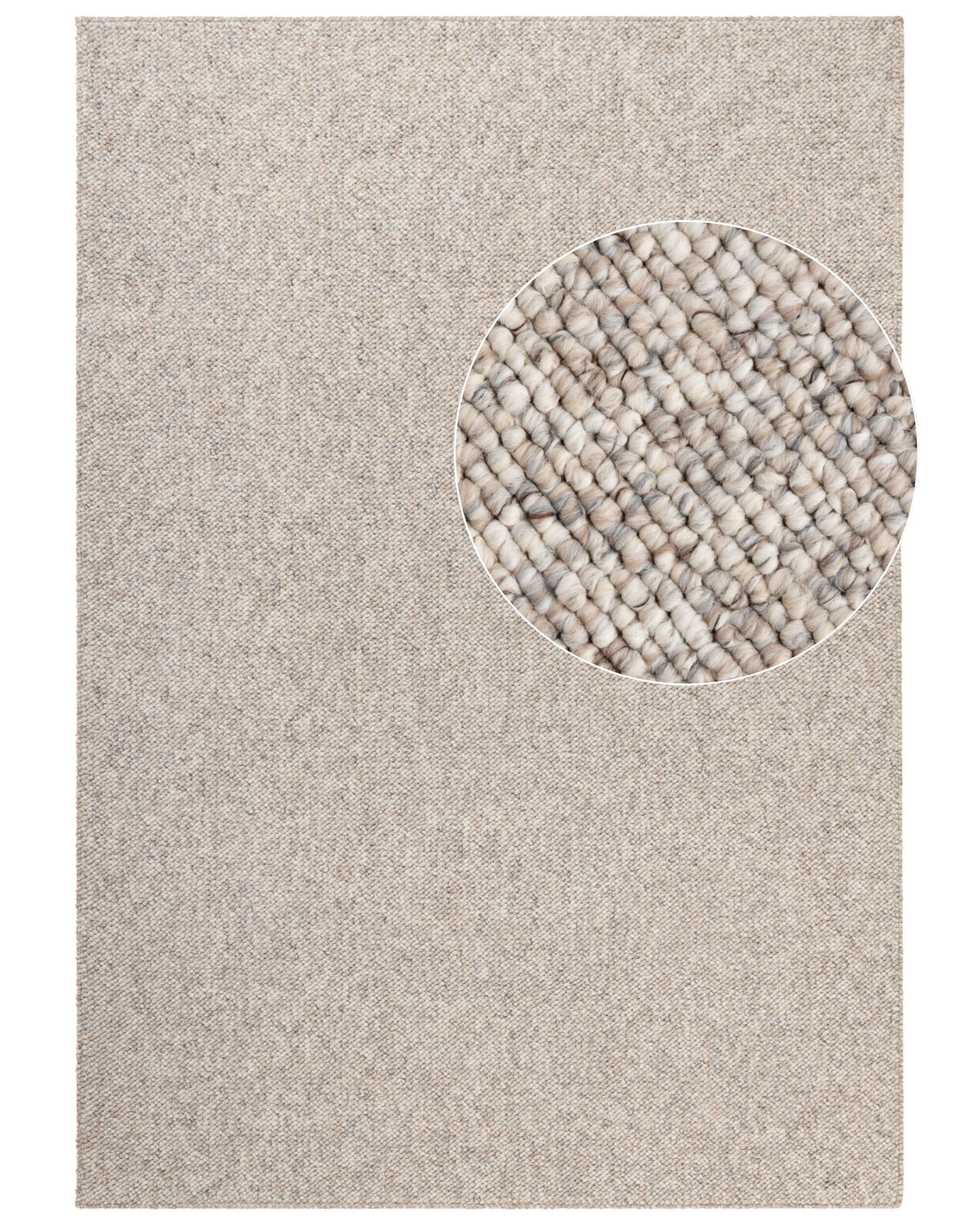 Elle Decoration Waschbarer Teppich Wolle Optik Rocco 6230 Hellbeige