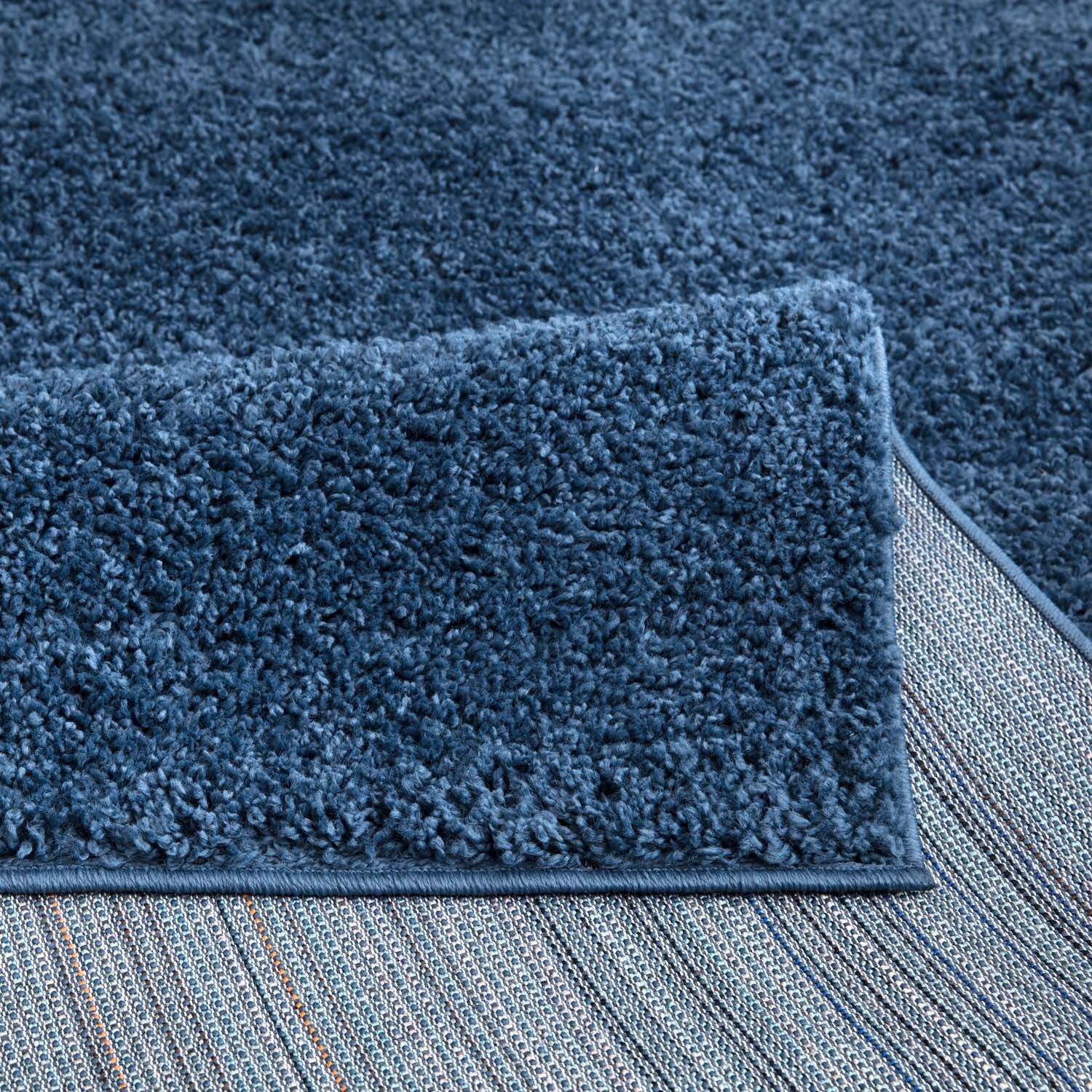 Hochflor Teppich Blau 160x230 6