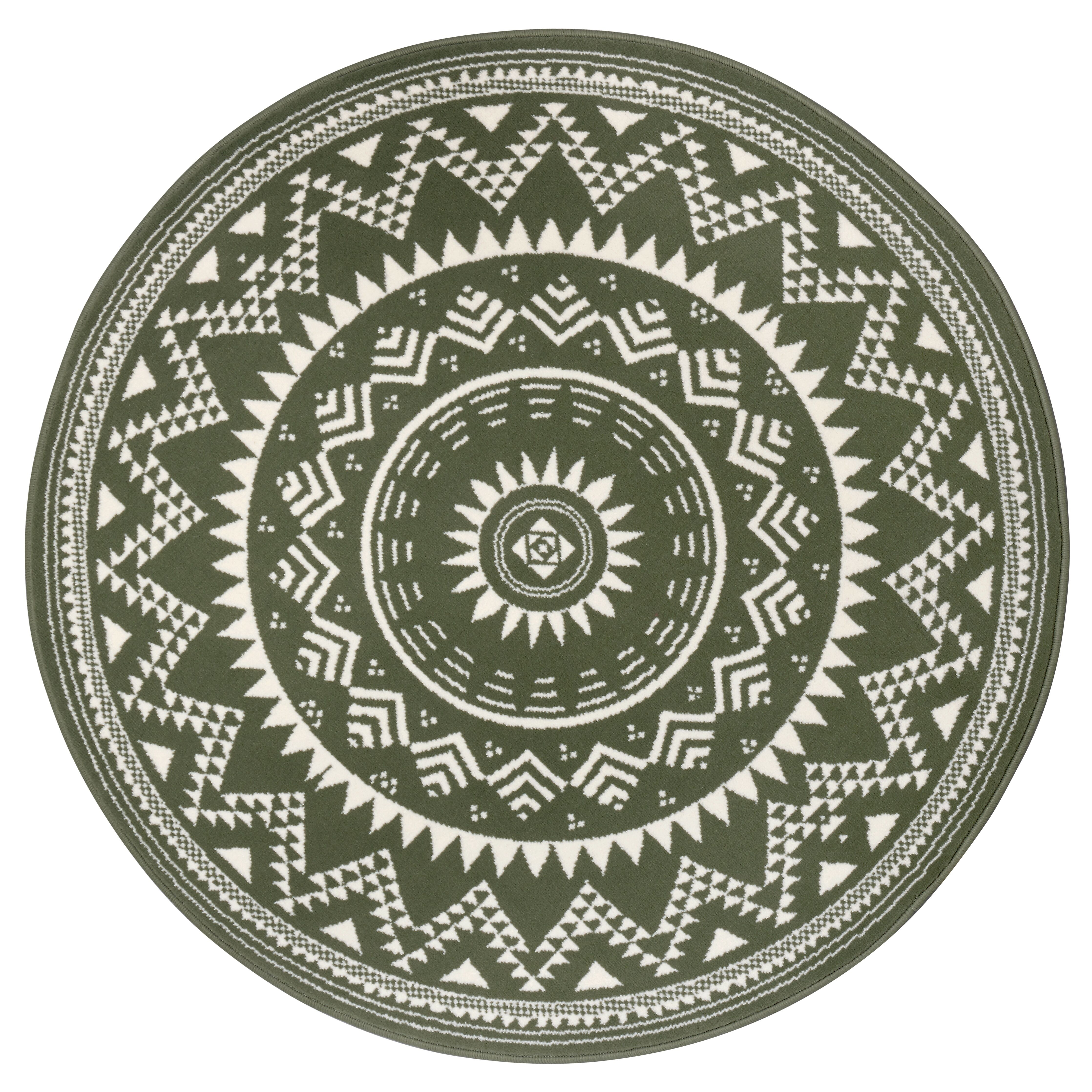 Teppich Mandala Boho Celebration 5504 Grün Rund