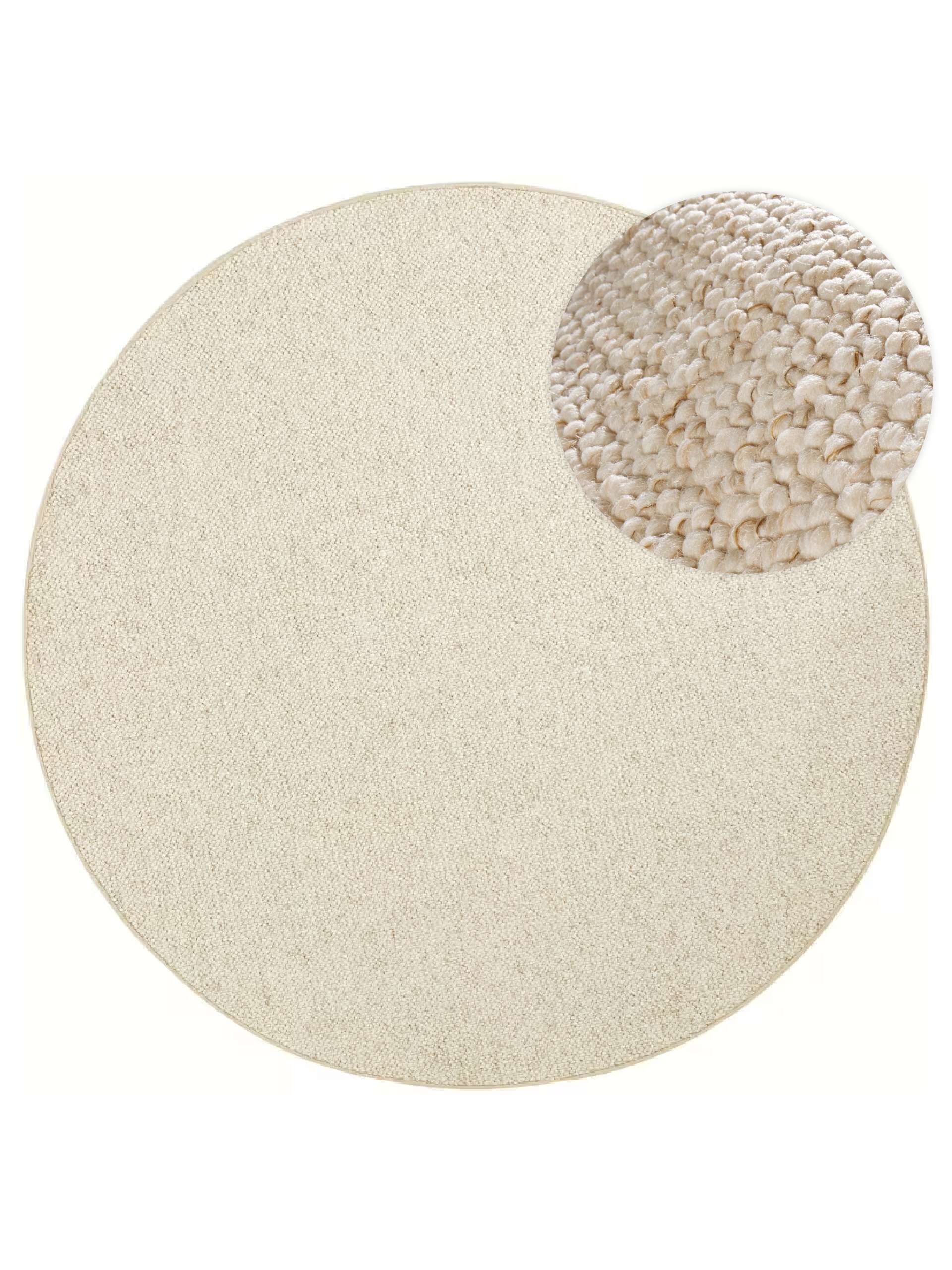 Teppich Wolle-Optik Wolly 2843 Creme Rund