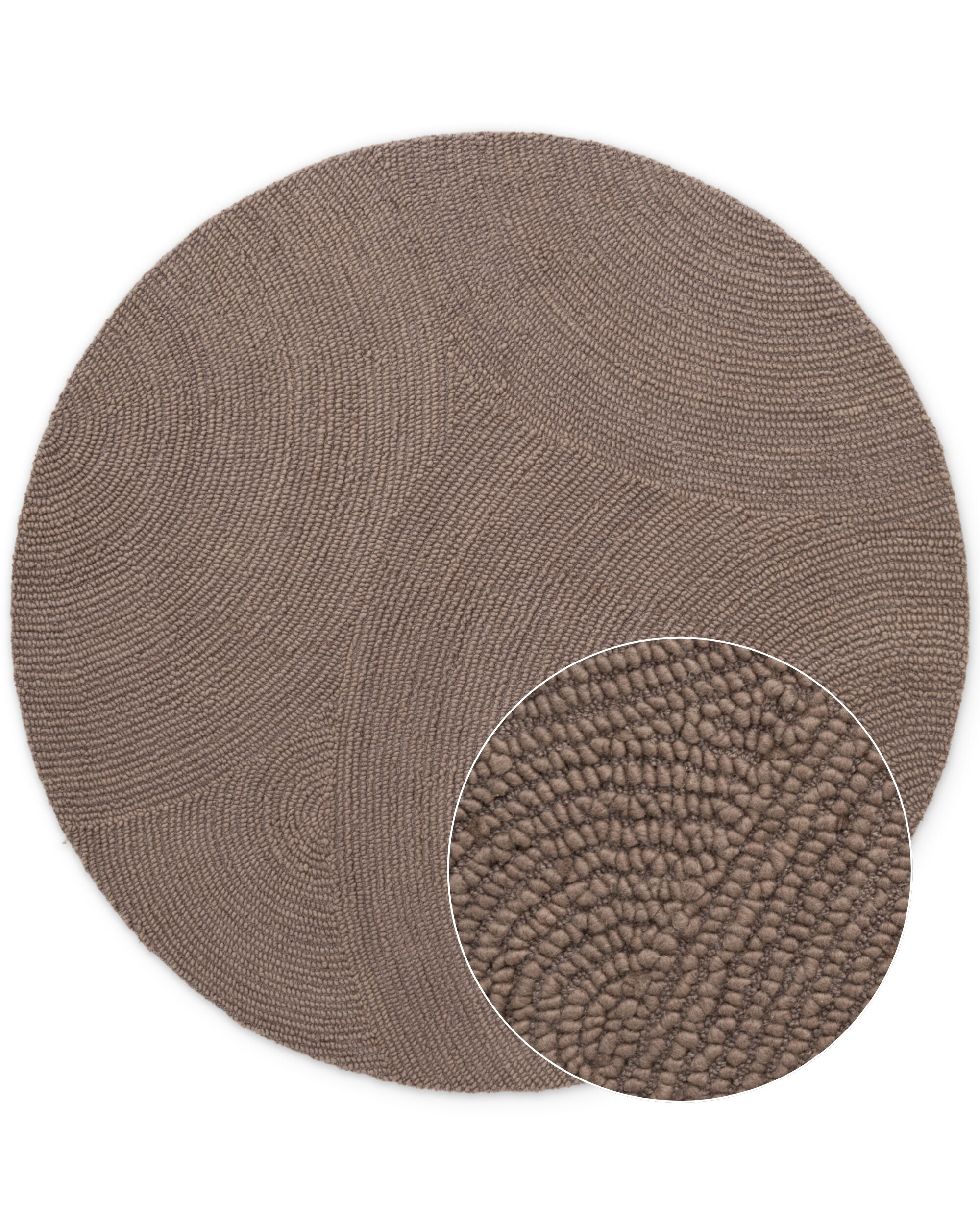 Wollteppich Handgetuftet Eleni 6219 Taupe Rund