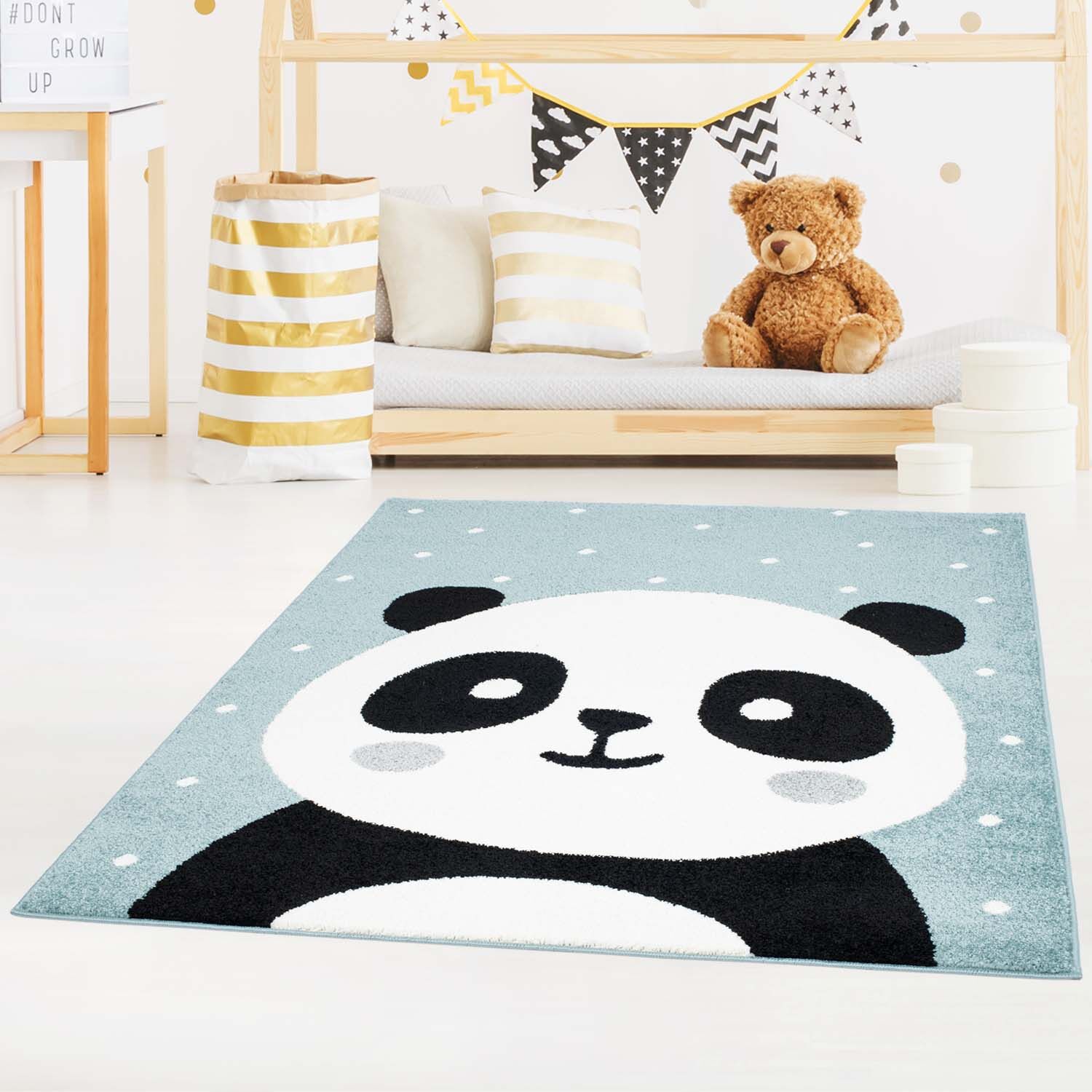 Kinderteppich Panda Blau 4331 Raum