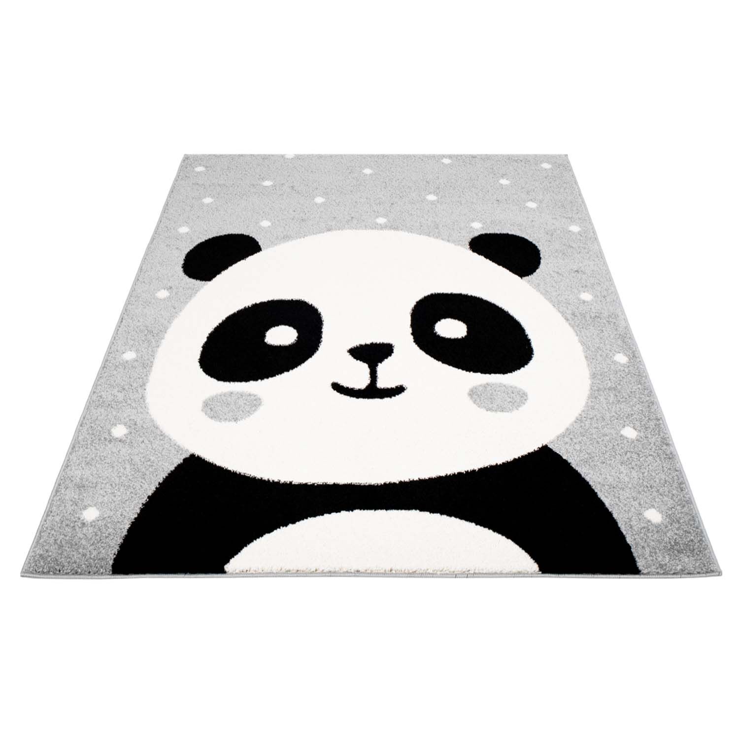 Kinderteppich Panda Grau 4331 Draufsicht