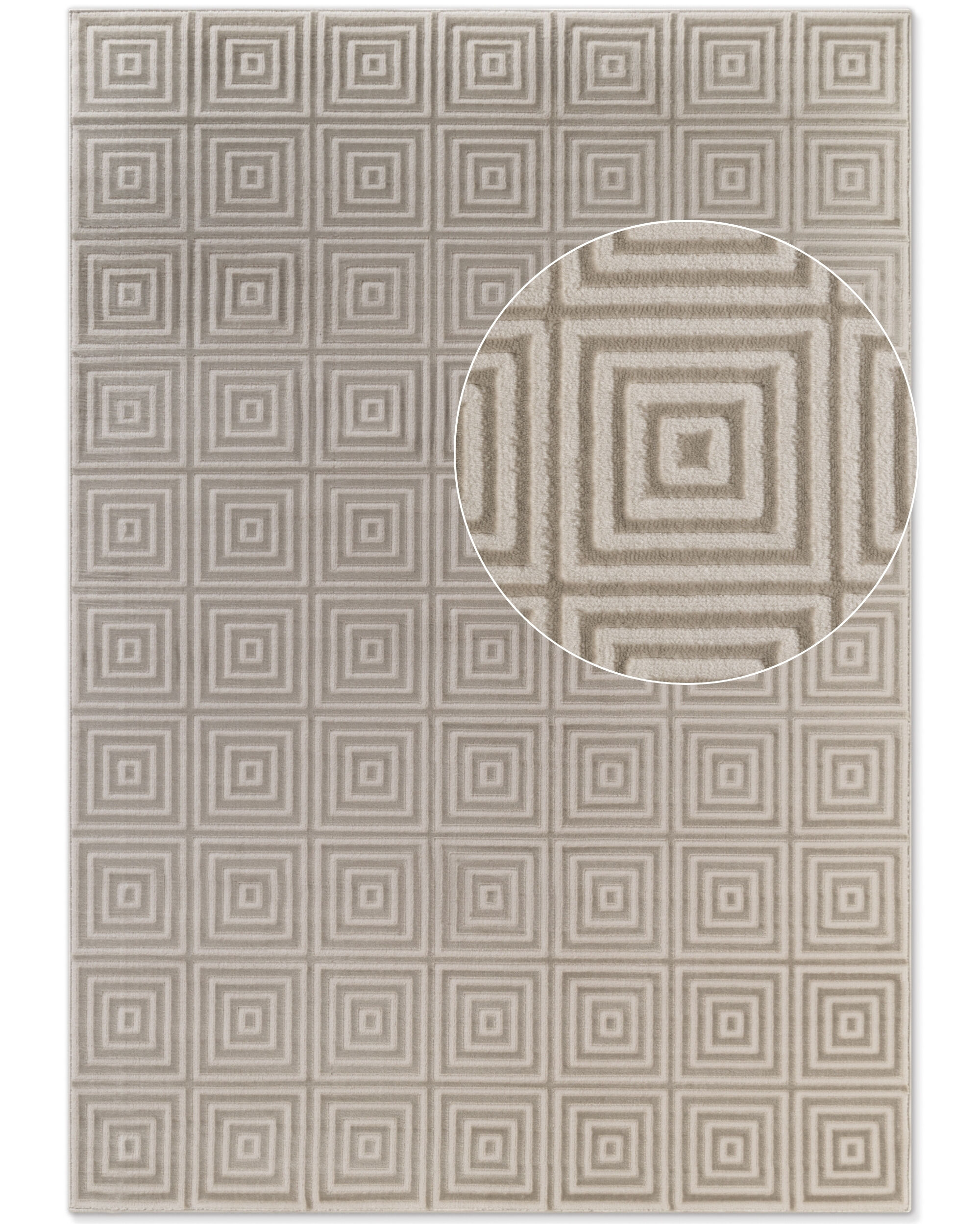Elle Decoration Kurzflor Teppich Perles Tourmaline 6184 Weiß Creme
