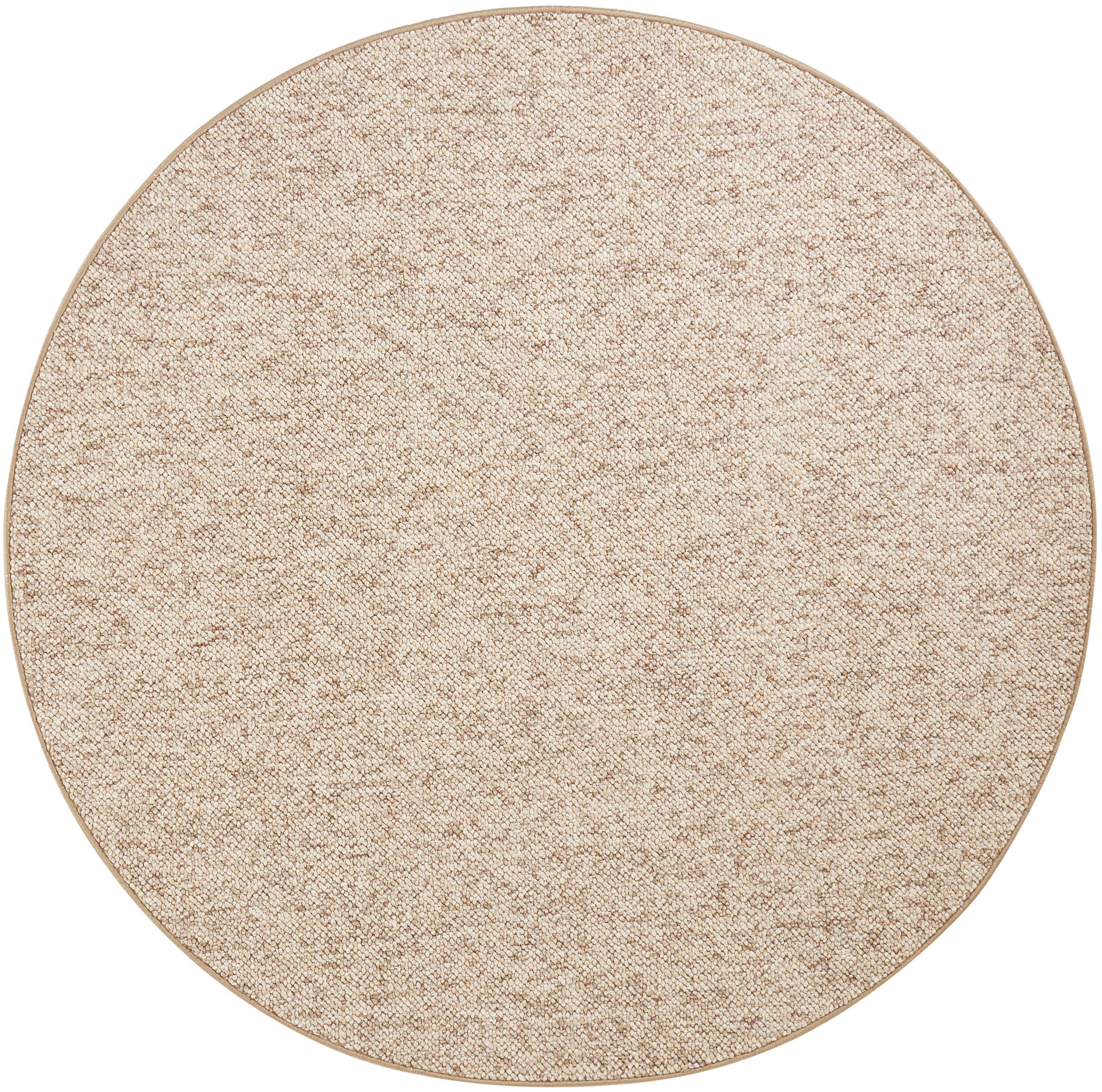 Teppich Wolle-Optik Wolly 2842 Beige/Braun Rund