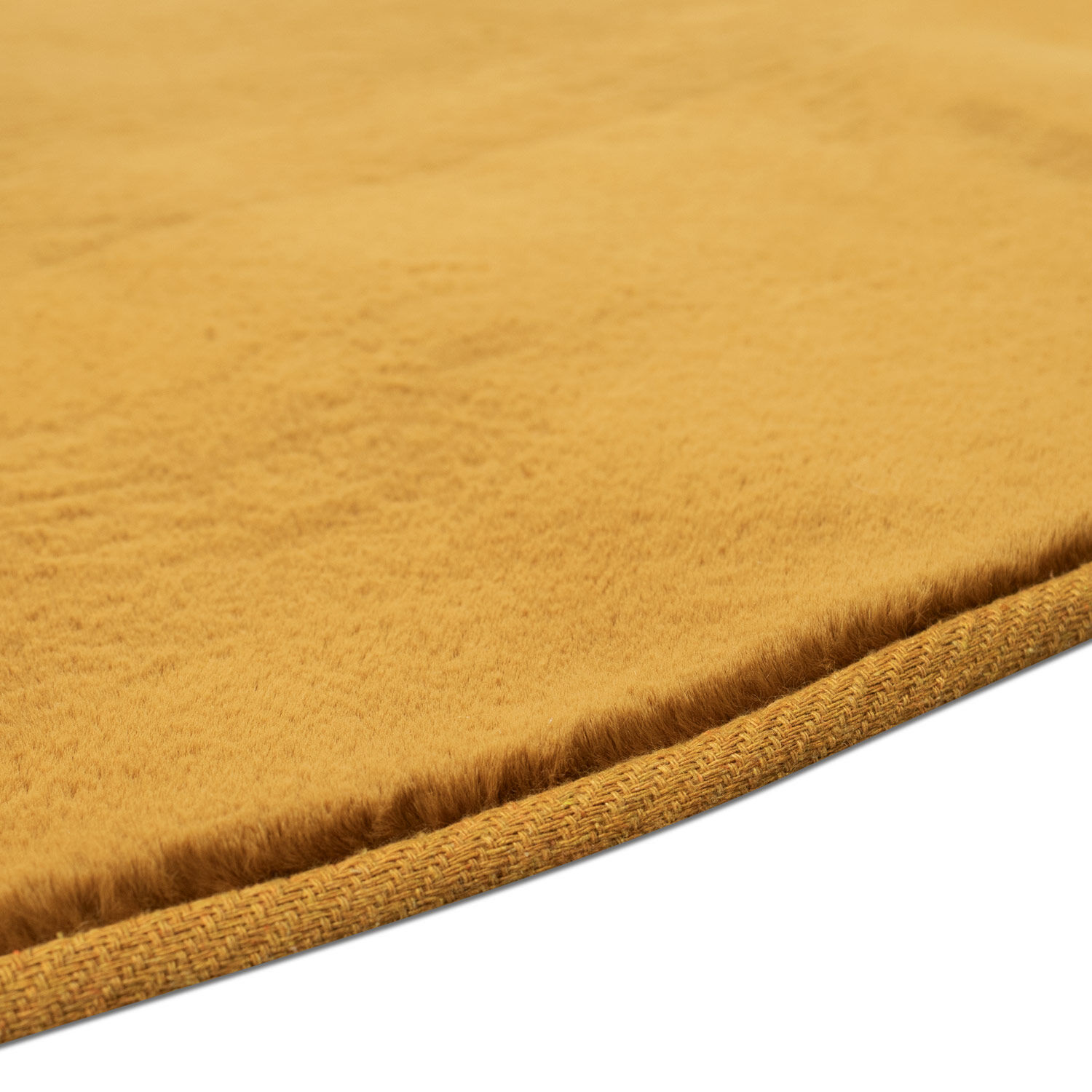 Flauschiger Teppich Mona Gold Rund 160x160 3