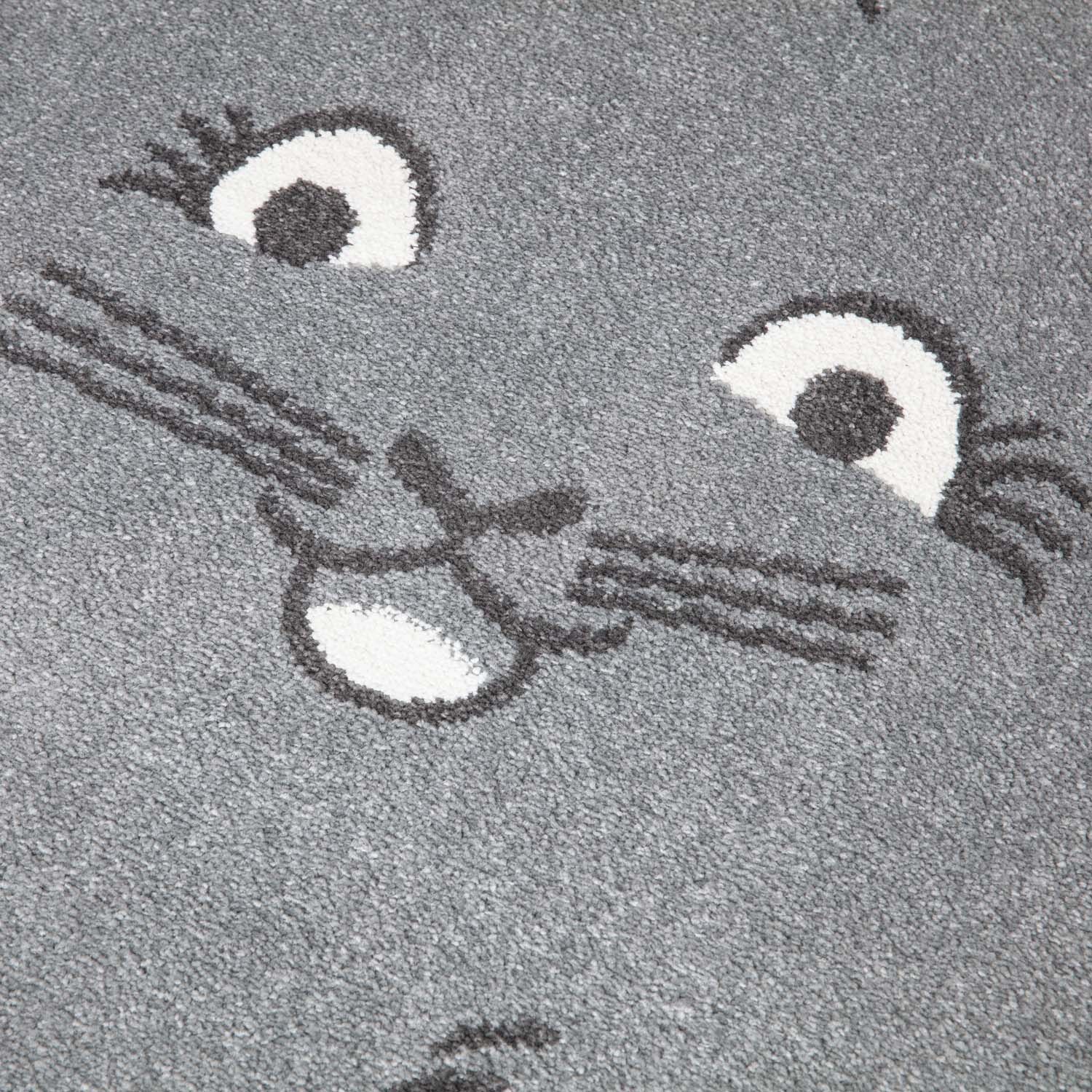 Kinderteppich Katze Grau 120x160 4