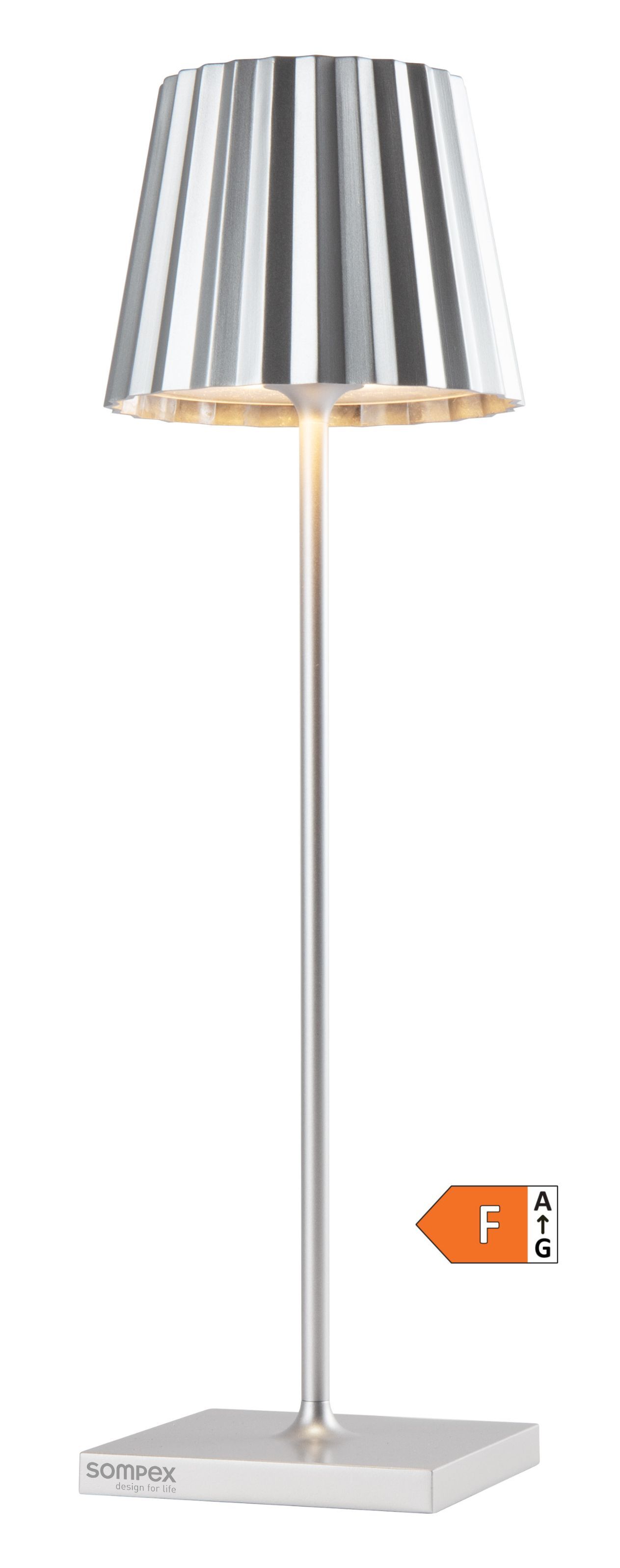 In - & Outdoor Akku-Tischleuchte TROLL 2.0 Silber