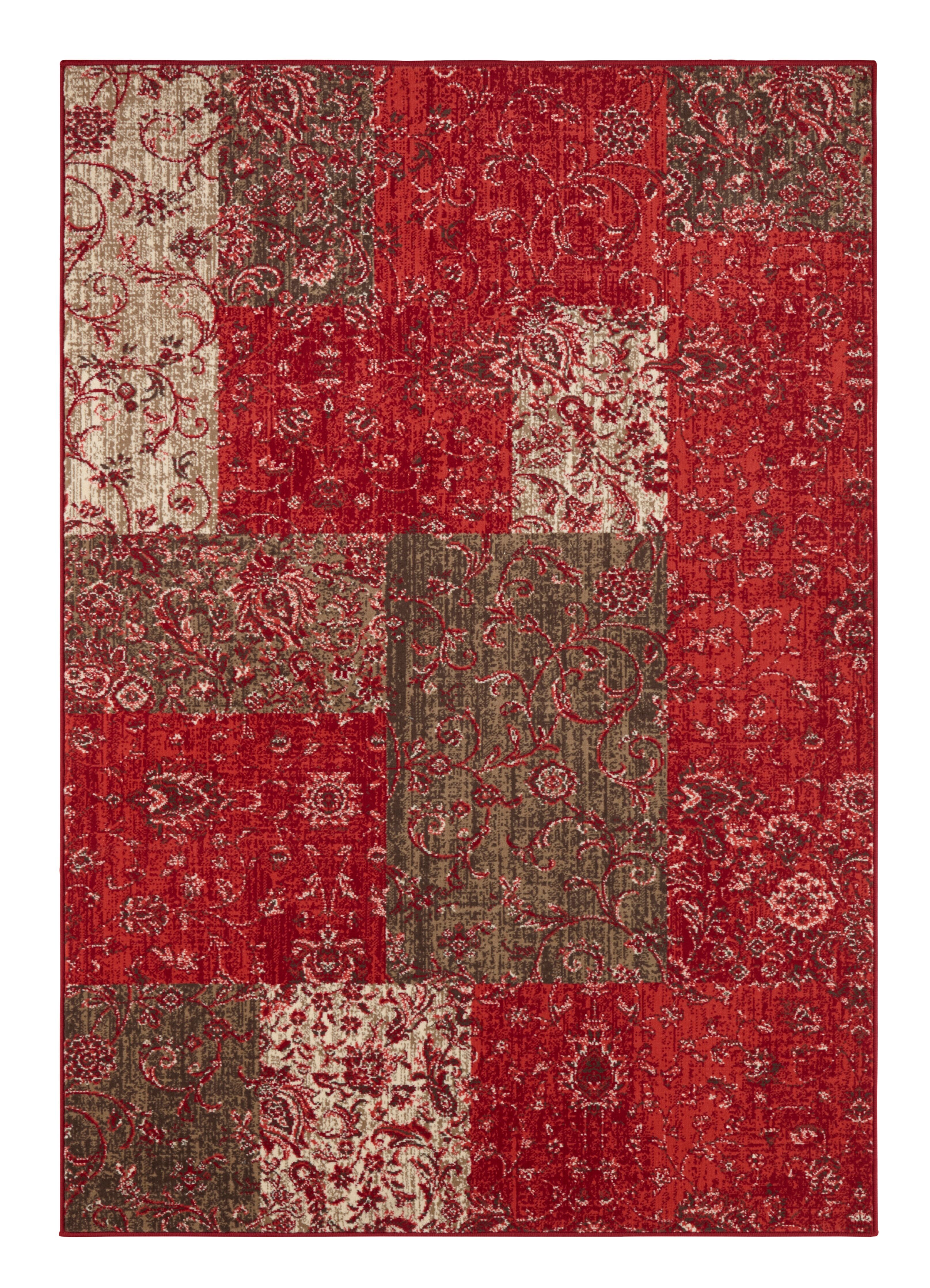 Teppich Patchwork Celebration 3464 Rot/Braun